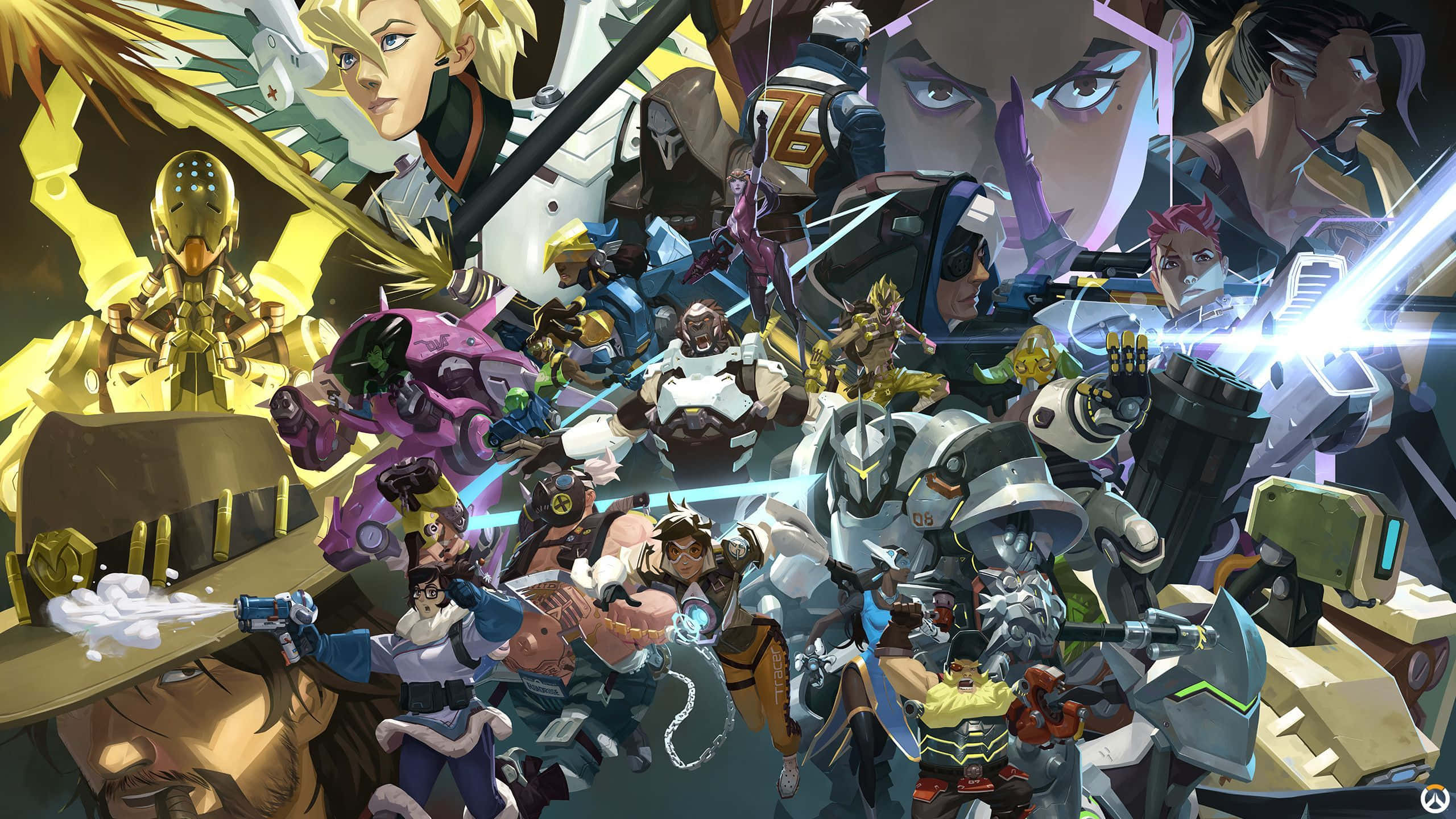 Overwatch, Reinhardt, anime-style, 2K Desktop Wallpaper