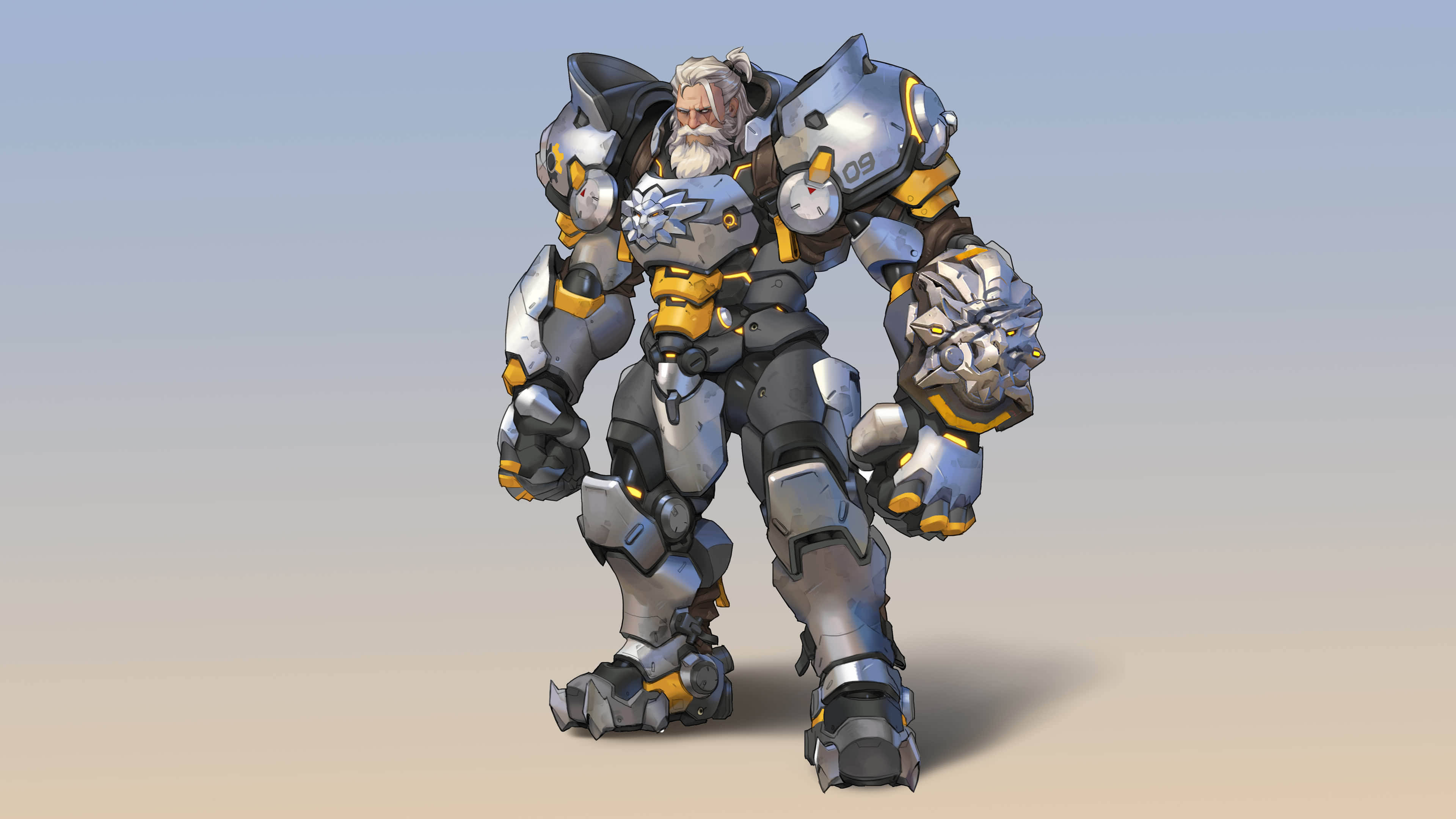 Overwatch, Reinhardt, white beard, 4K Desktop Wallpaper