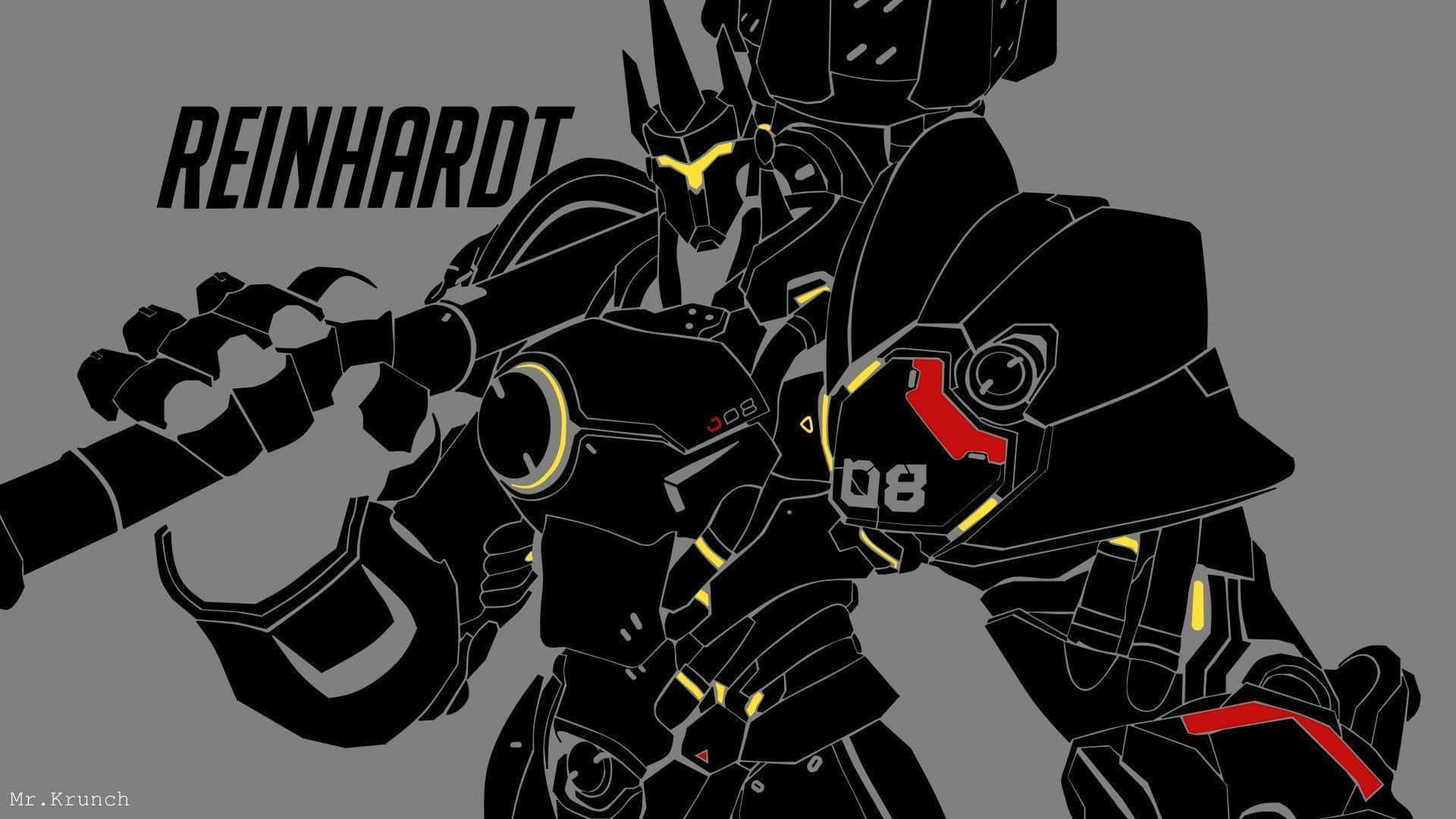 Overwatch, Reinhardt, sleek black armored mech, Full HD Desktop Wallpaper