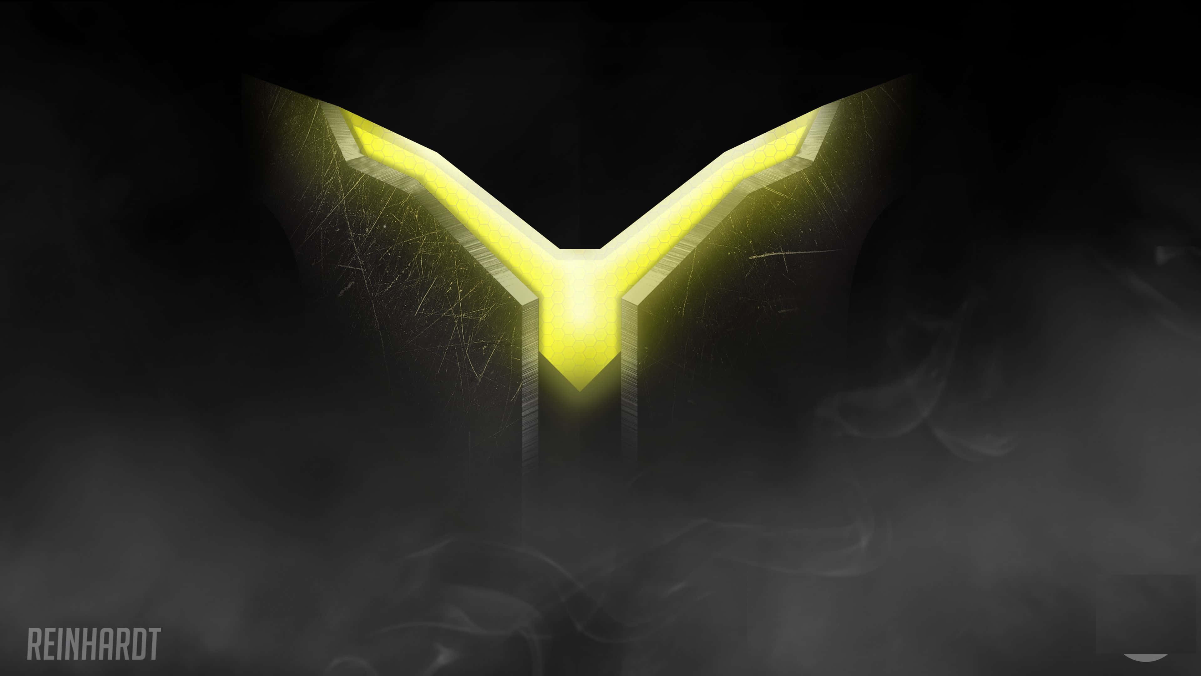 Overwatch, Reinhardt, glowing yellow angular symbol, 4K Desktop Wallpaper
