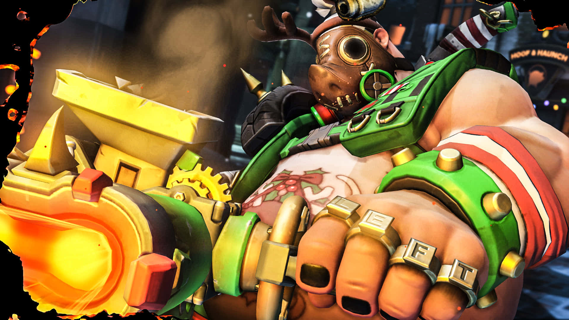 Overwatch, Roadhog, steampunk gear, Full HD Desktop Wallpaper
