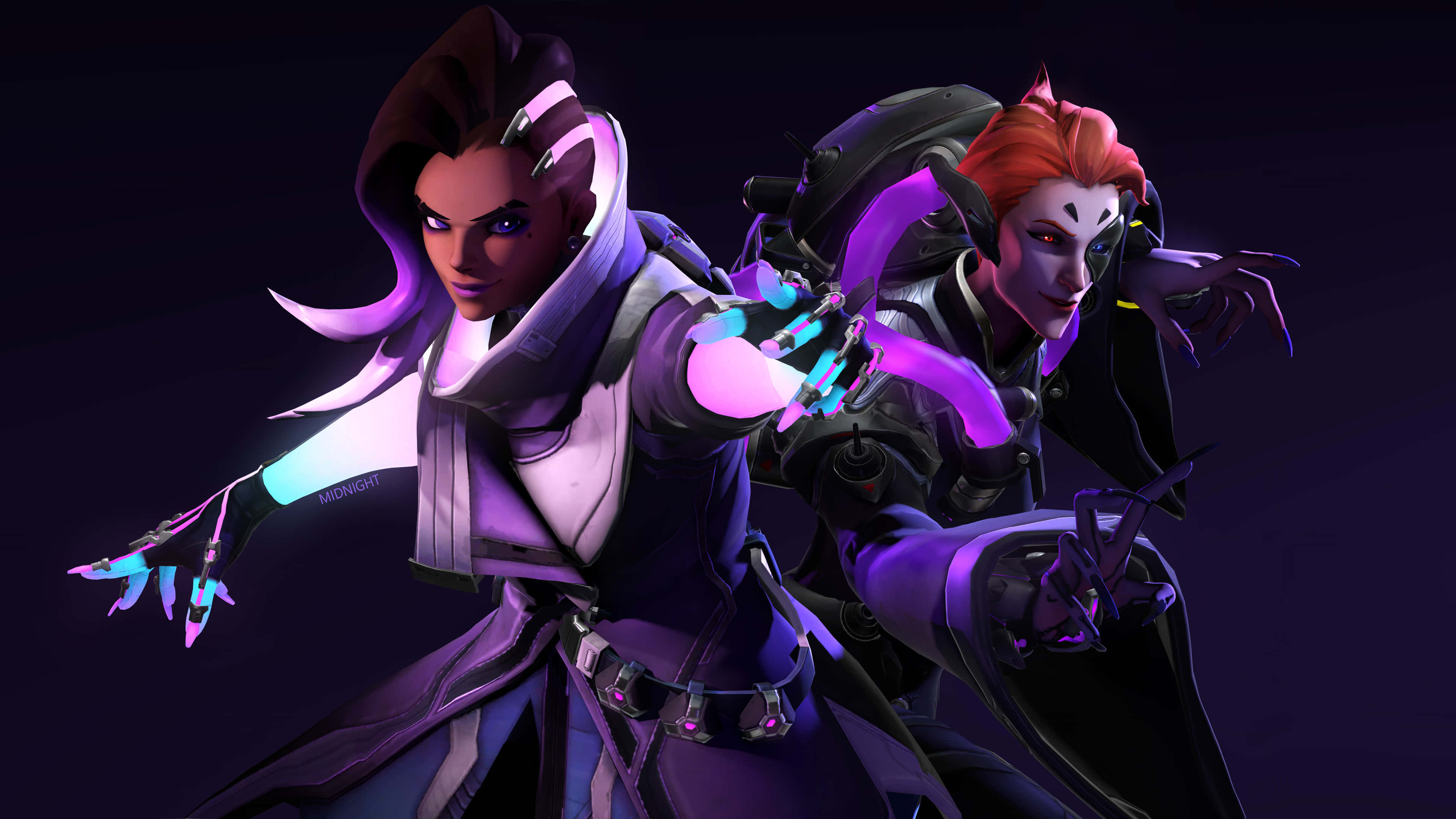 Sombra, Overwatch, cyberpunk-style, 4K Desktop Wallpaper