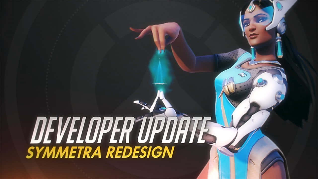 Overwatch Symmetra, blue and white armor, glowing teal energy, HD Desktop Wallpaper