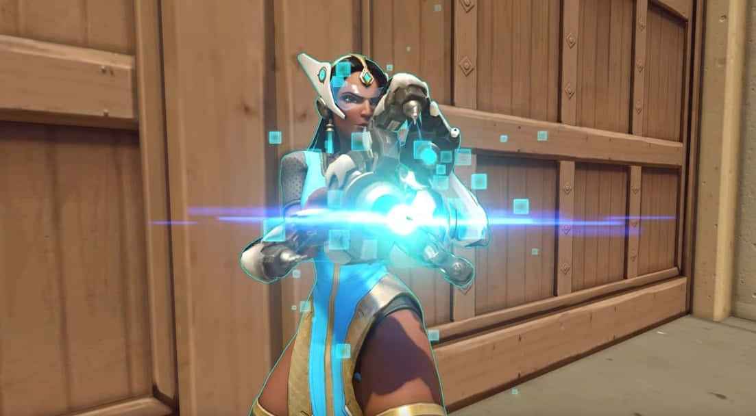 Overwatch, Symmetra, blue and gold armor, SD Desktop Wallpaper