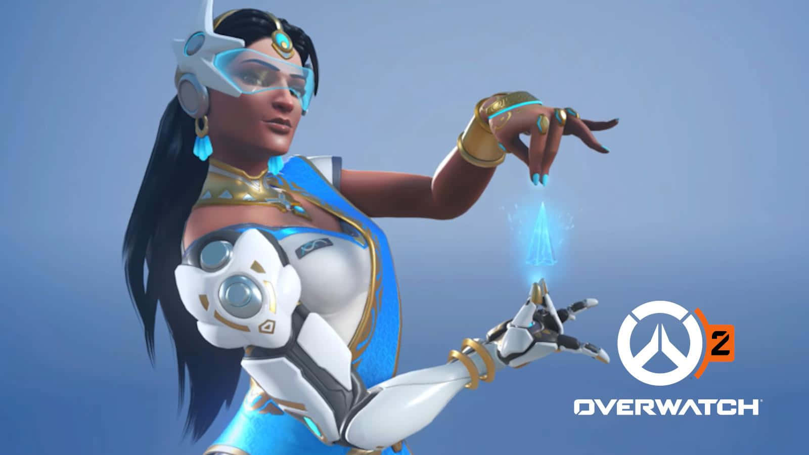 Overwatch 2, Symmetra, blue and white armor, HD Desktop Wallpaper
