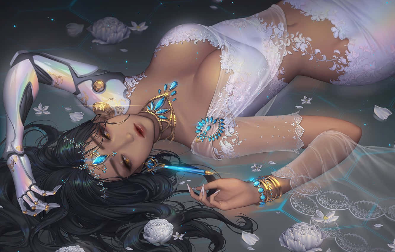 Overwatch Symmetra, anime woman, dark hair, HD Desktop Wallpaper