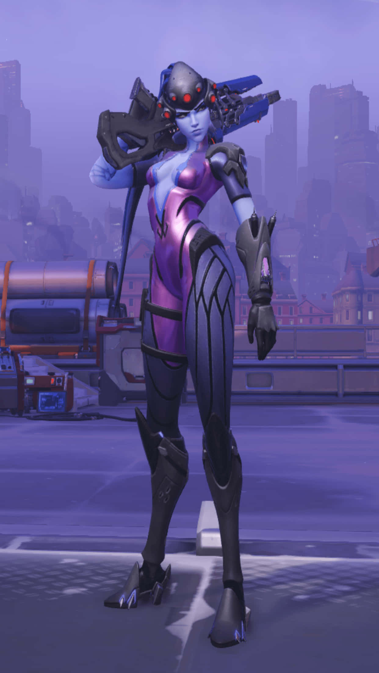 Overwatch, Widowmaker, purple and black armor, Full HD Phone Wallpaper