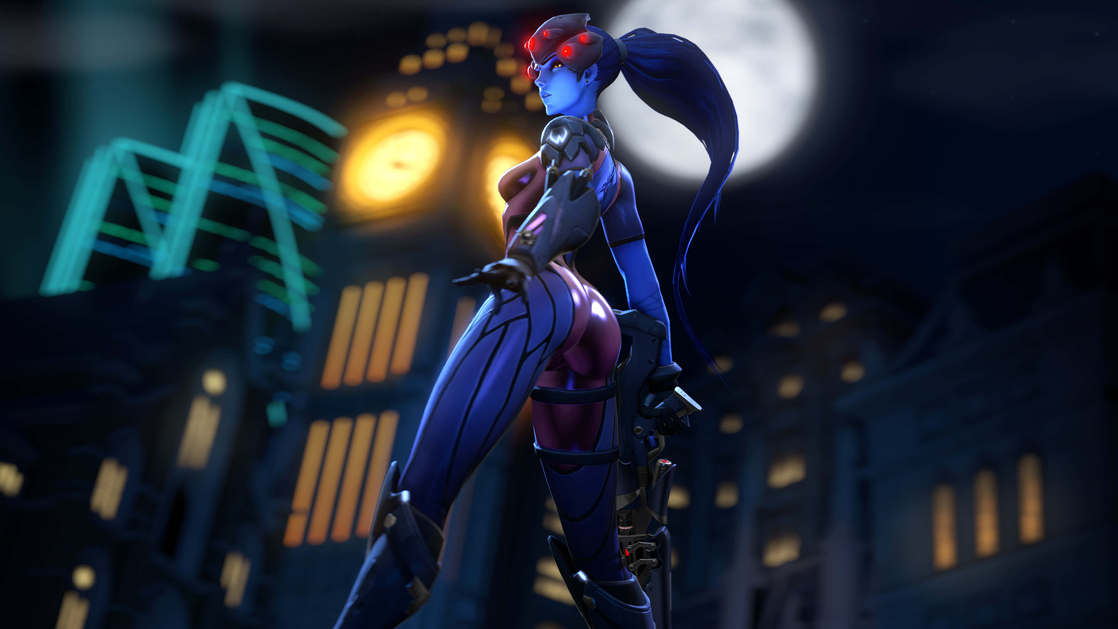Overwatch, Widowmaker, blue-skinned, 4K Desktop Wallpaper