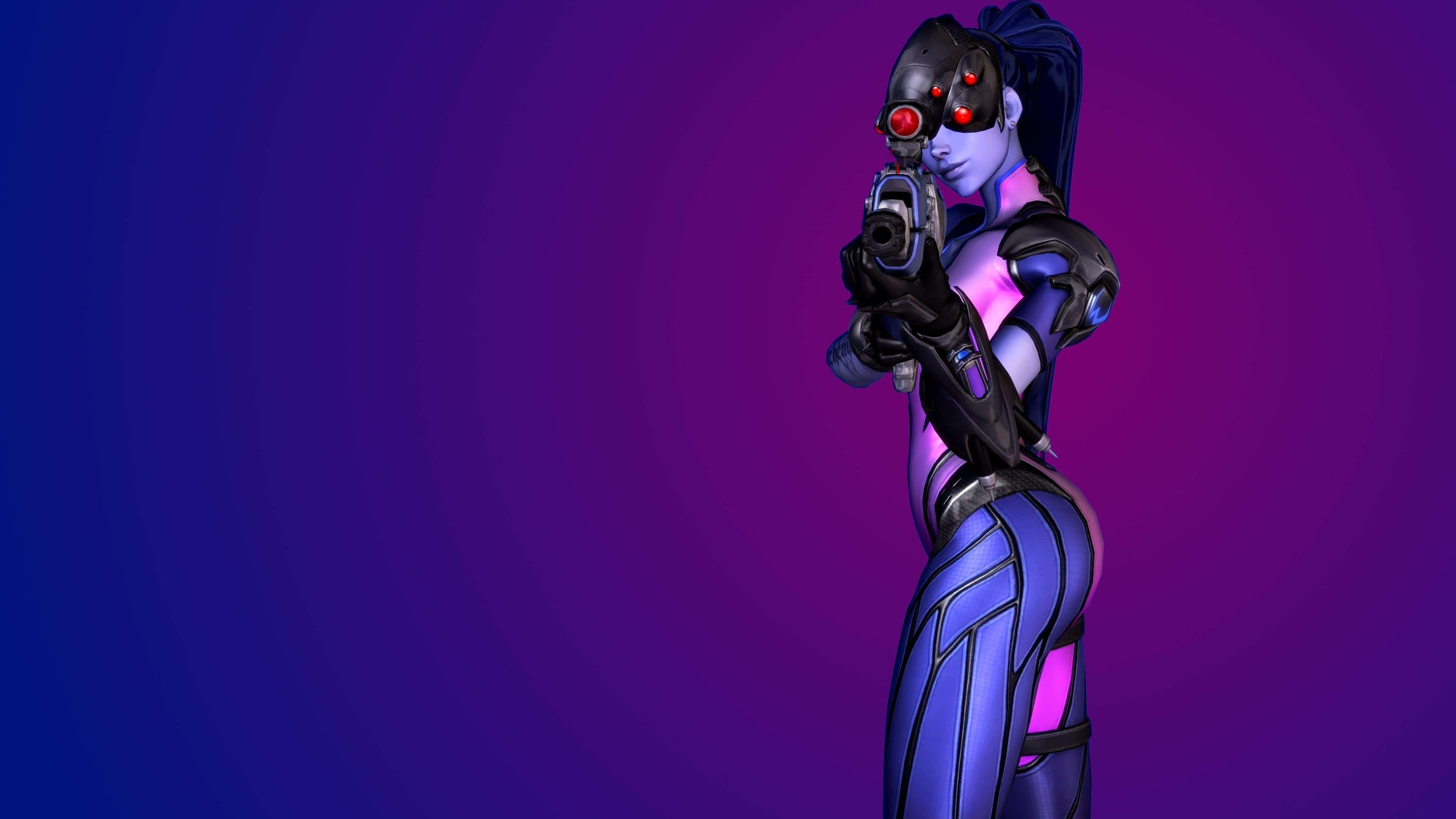 Overwatch, Widowmaker, purple armor, 4K Desktop Wallpaper