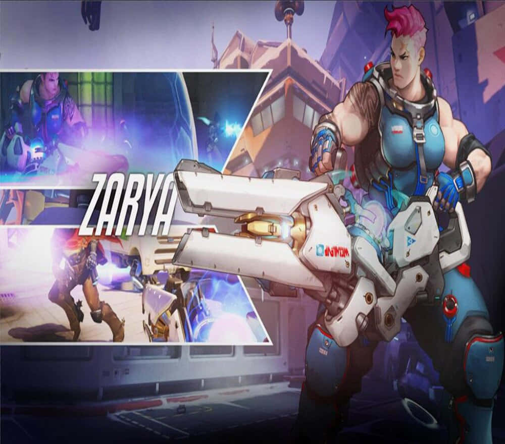 Overwatch Zarya, Zarya, pink hair, SD Desktop Wallpaper
