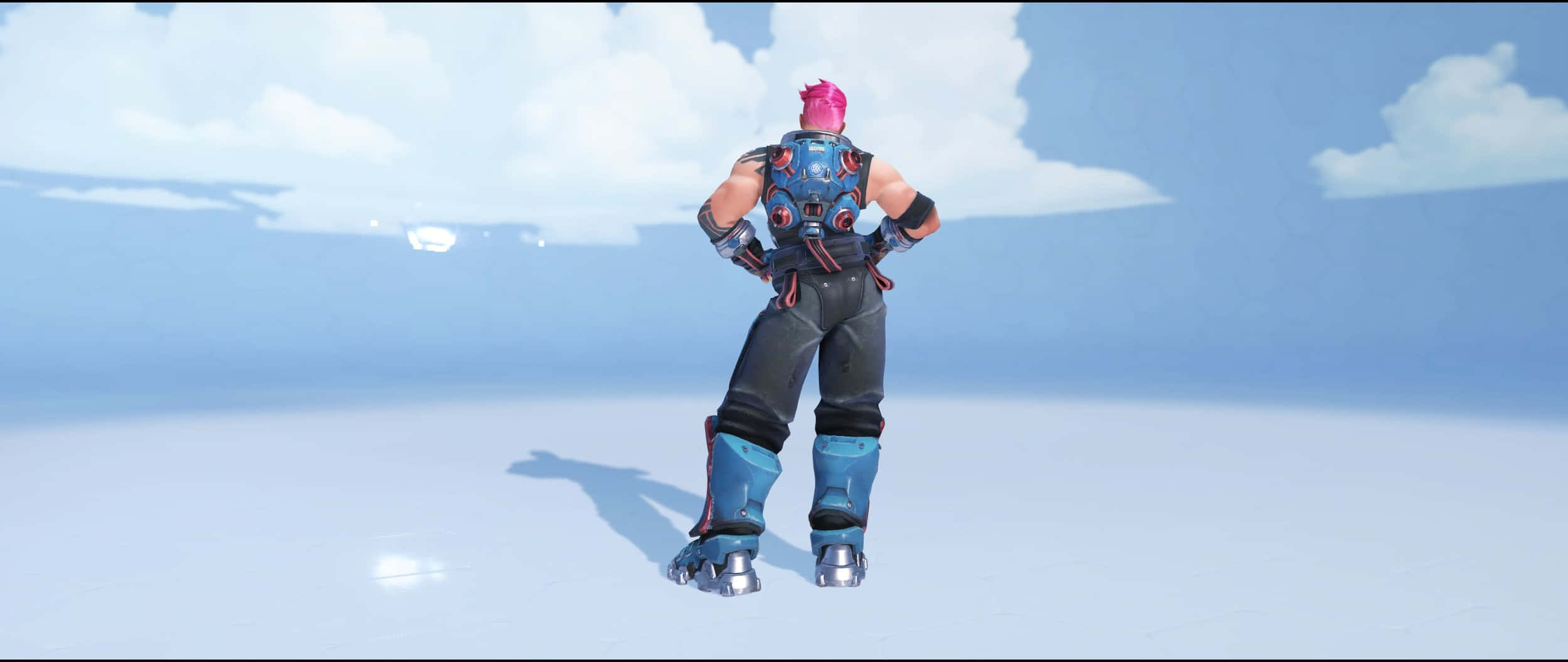 Overwatch Zarya, pink-haired, blue armor, Full HD Desktop Wallpaper
