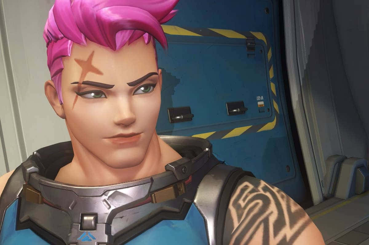 Overwatch Zarya, Zarya, futuristic armor, SD Desktop Wallpaper
