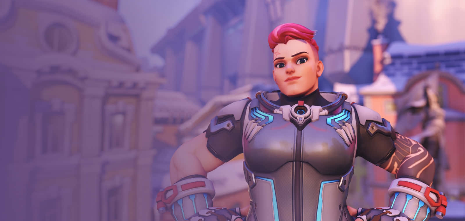 Overwatch Zarya, Zarya, futuristic armor, HD Desktop Wallpaper
