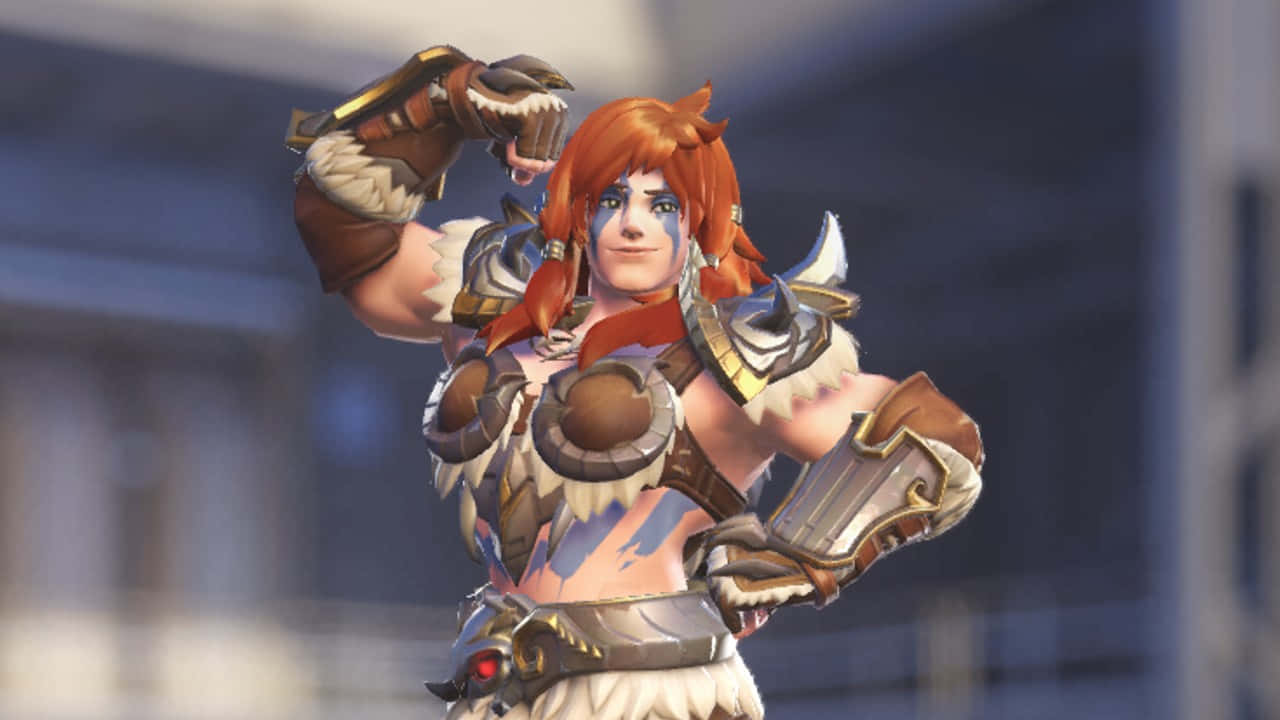 Overwatch, Zarya, red-haired warrior, HD Desktop Wallpaper