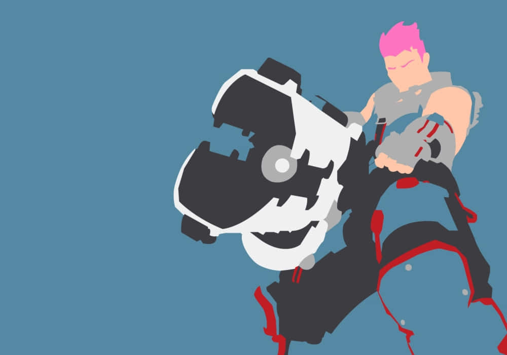 Overwatch Zarya, pink-haired, massive black and white weapon, SD Desktop Wallpaper