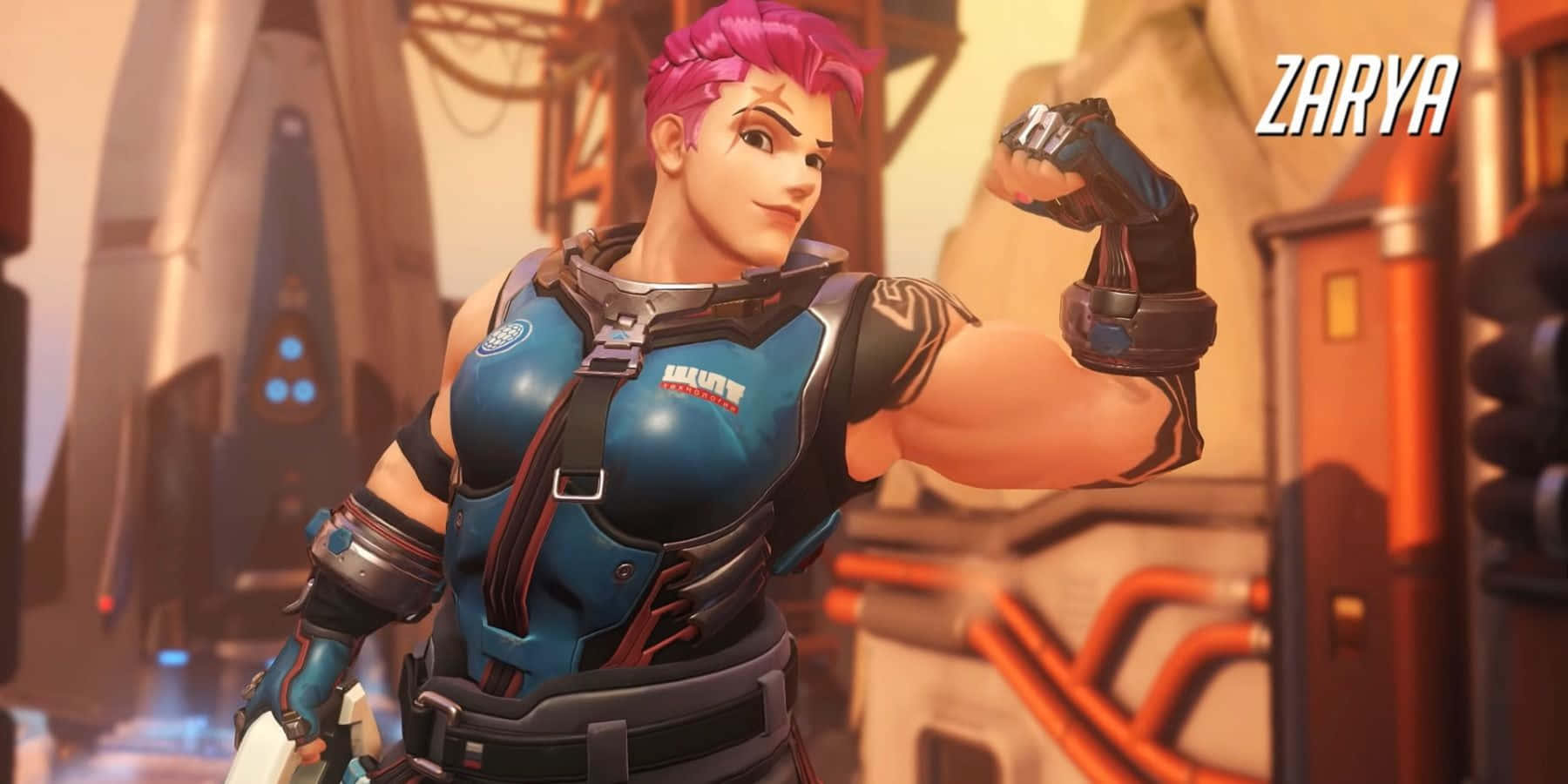 Overwatch Zarya, Zarya, anime character, HD Desktop Wallpaper