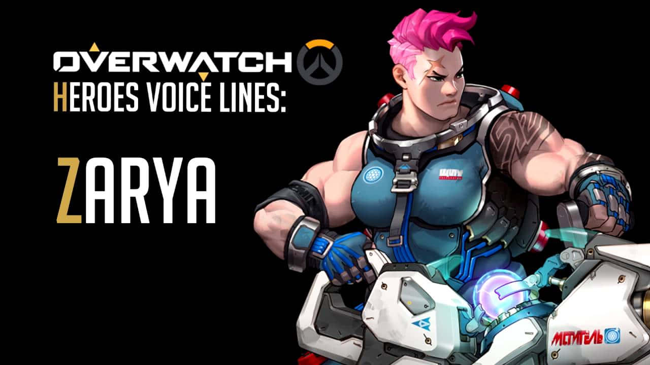 Overwatch, Zarya, glowing blue energy effects, HD Desktop Wallpaper