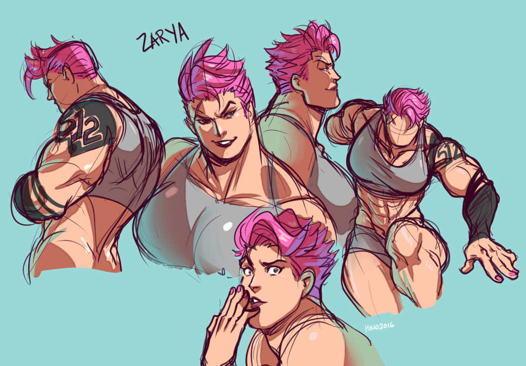 Overwatch Zarya, Zarya, pink-haired, SD Desktop Wallpaper