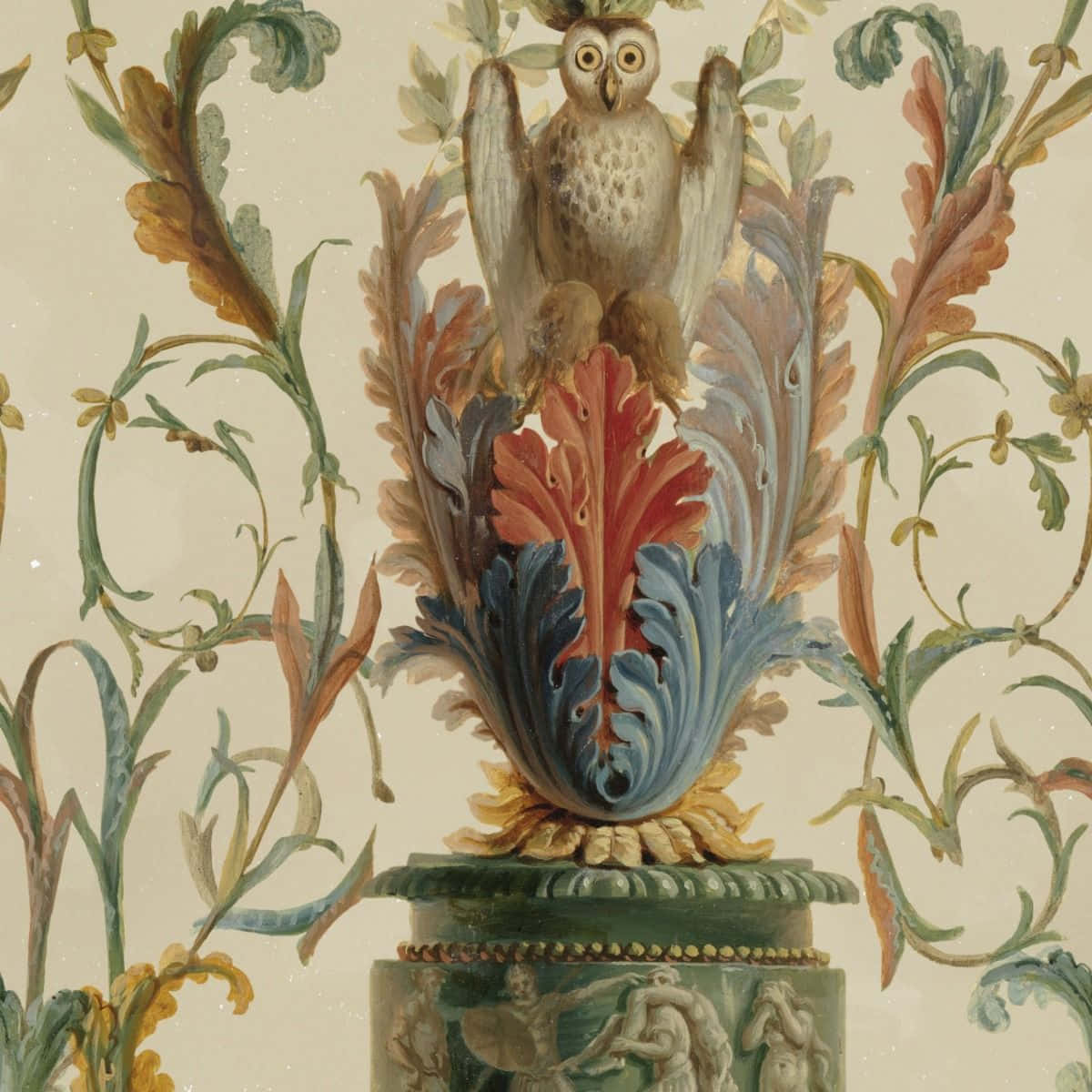 grotesque owl, vintage wallpaper, owl, SD Desktop Wallpaper
