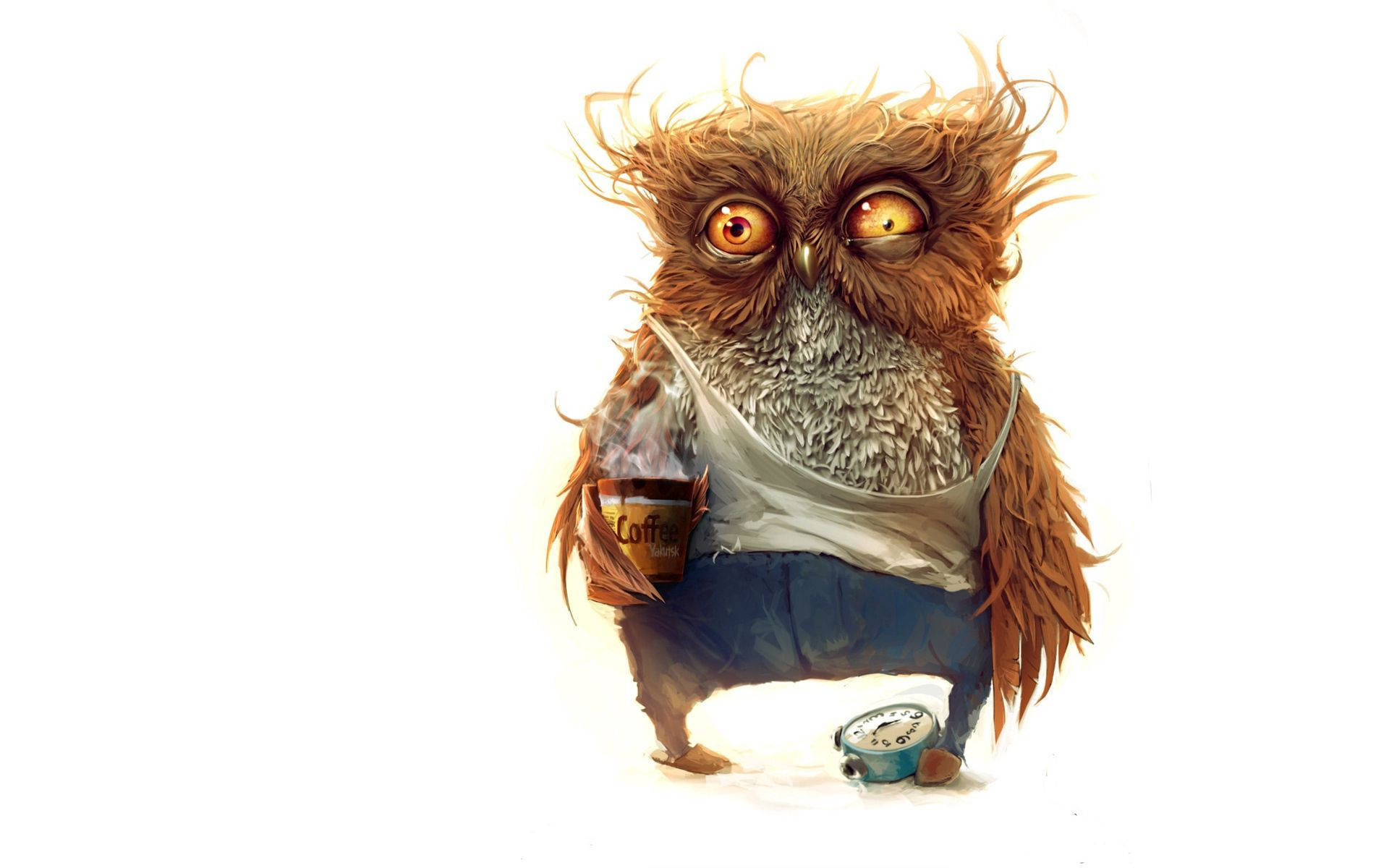 majestic owl, night sky, tank top, Full HD Desktop Wallpaper