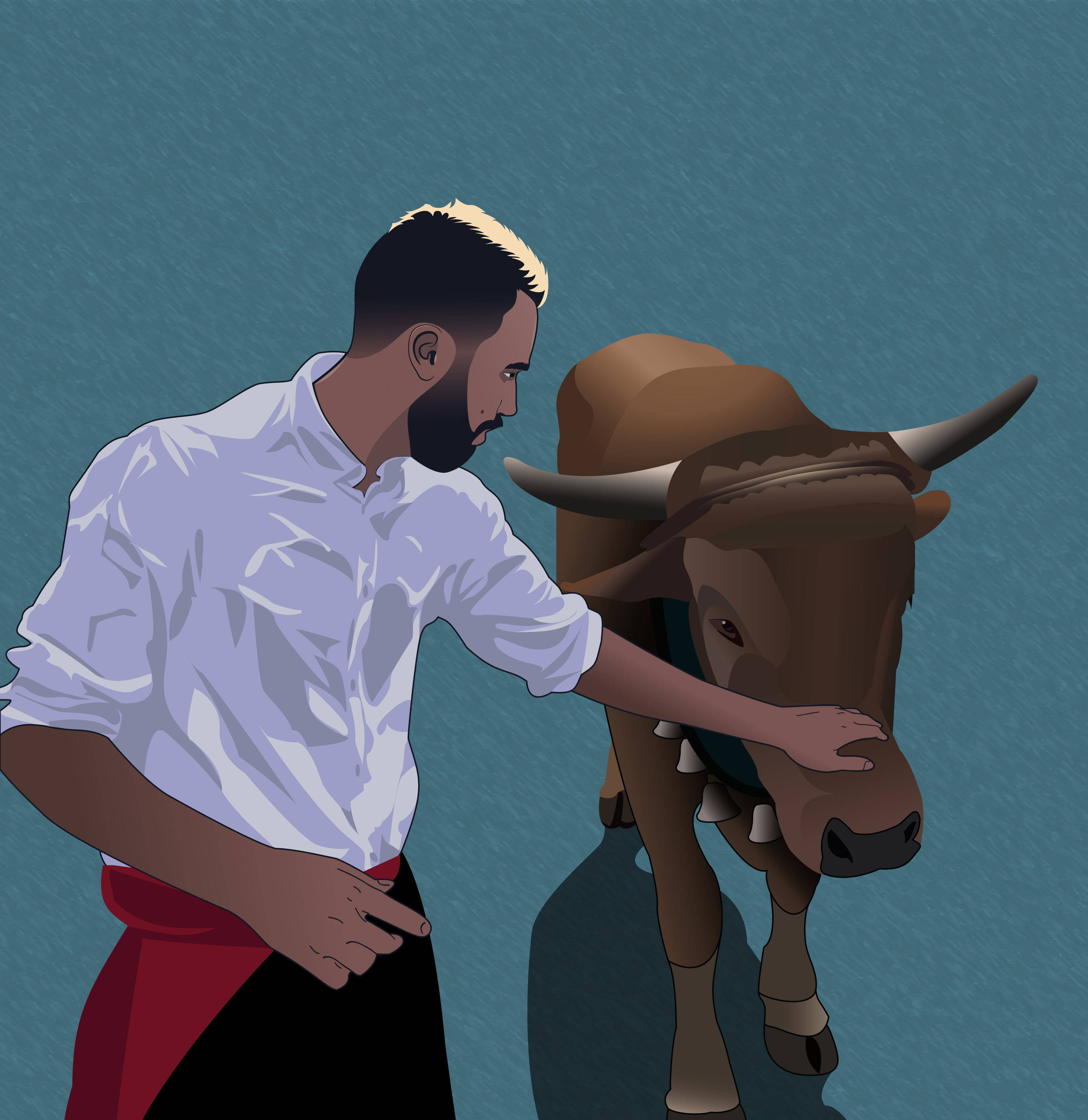 man, ox, traditional attire, 2K Phone Wallpaper