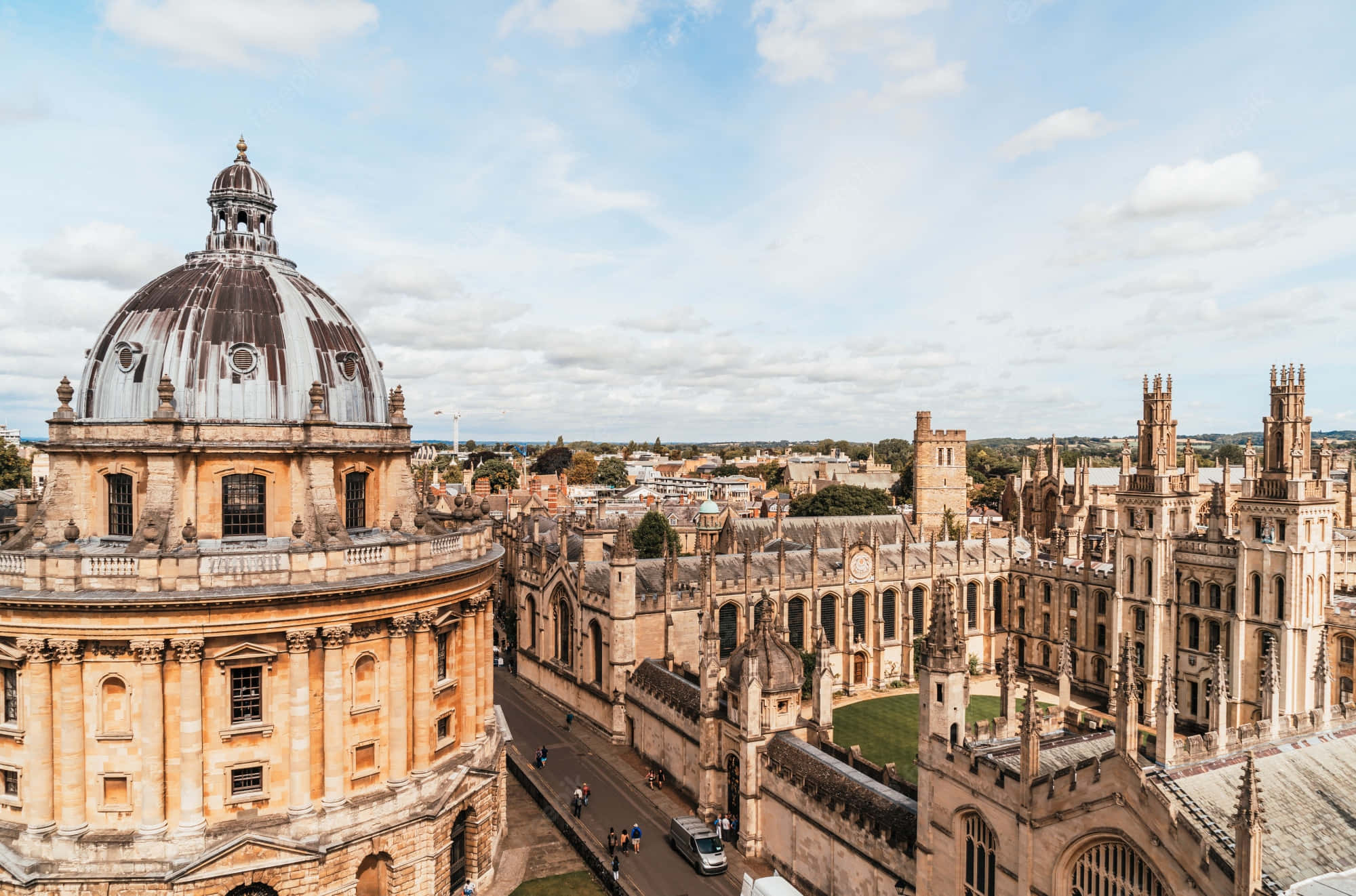 Oxford University, historic stone buildings, domed structure, Full HD Desktop Wallpaper