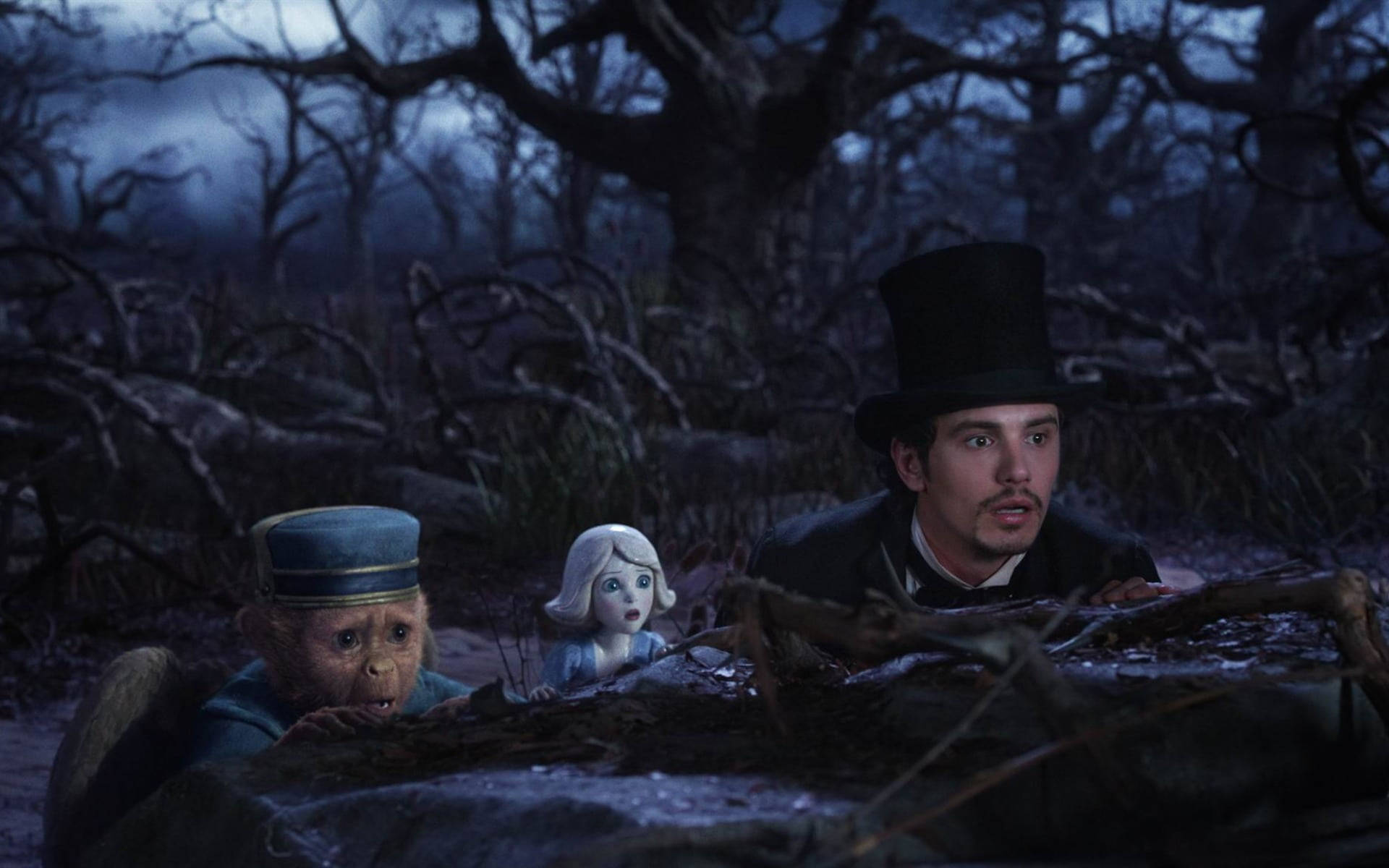 Oz The Great And Powerful, dark forest, gloomy twilight sky, Full HD Desktop Wallpaper