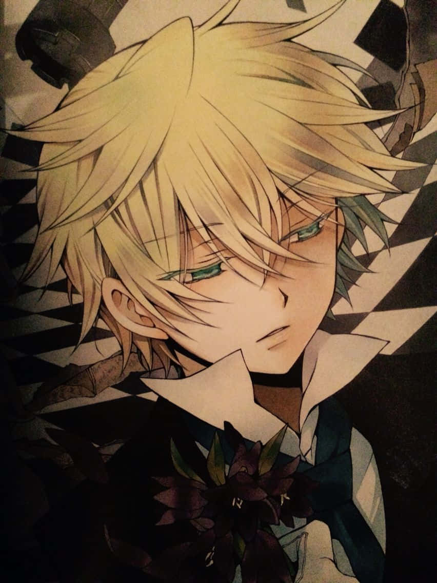 Oz Vessalius, spiky blonde hair, green eyes, SD Phone Wallpaper
