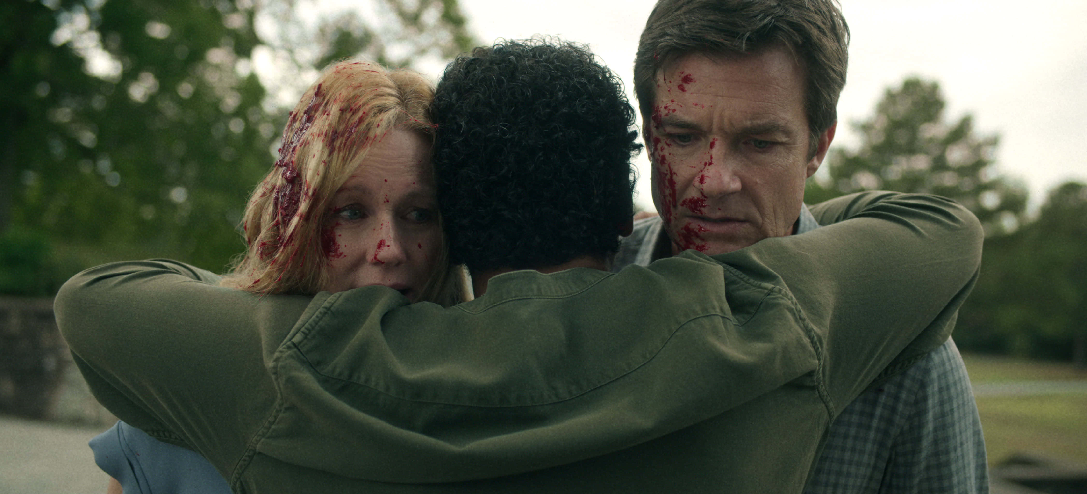 Ozark, emotional trio, bloodied people, 4K Desktop Wallpaper