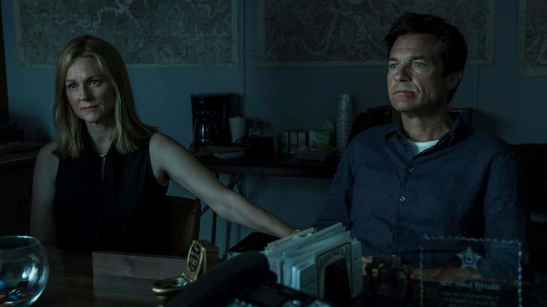 Ozark, dimly lit desk, cluttered office, Full HD Desktop Wallpaper