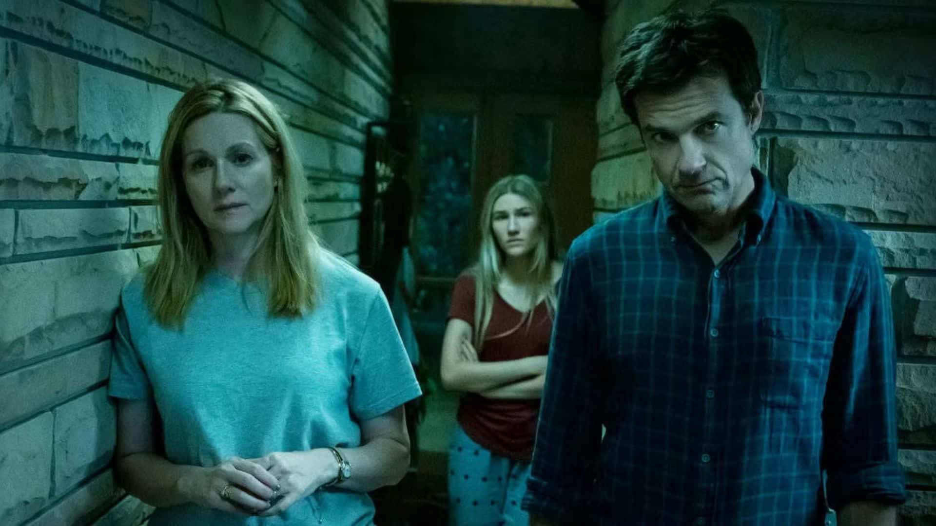 Ozark, family tension, dimly lit stone hallway, Full HD Desktop Wallpaper