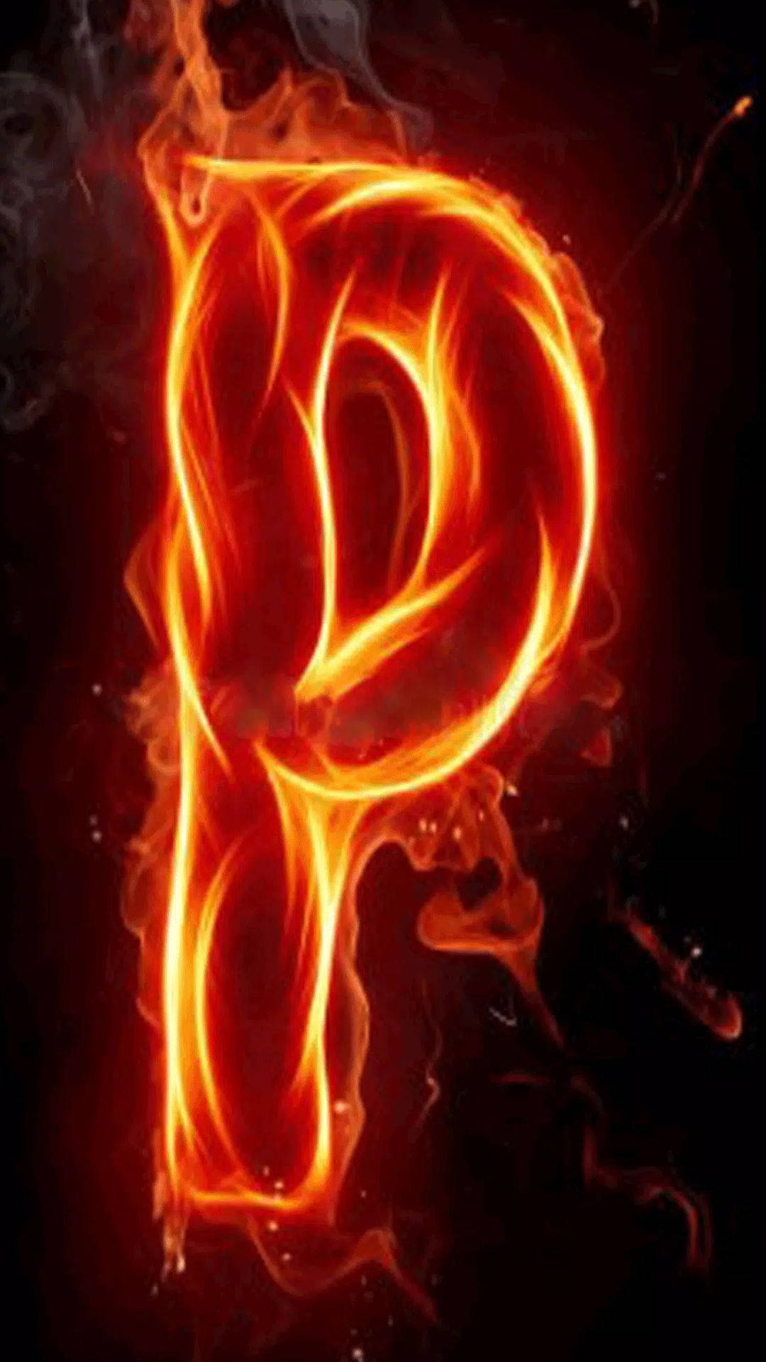 flaming letter P, orange flames, red flames, Full HD Phone Wallpaper