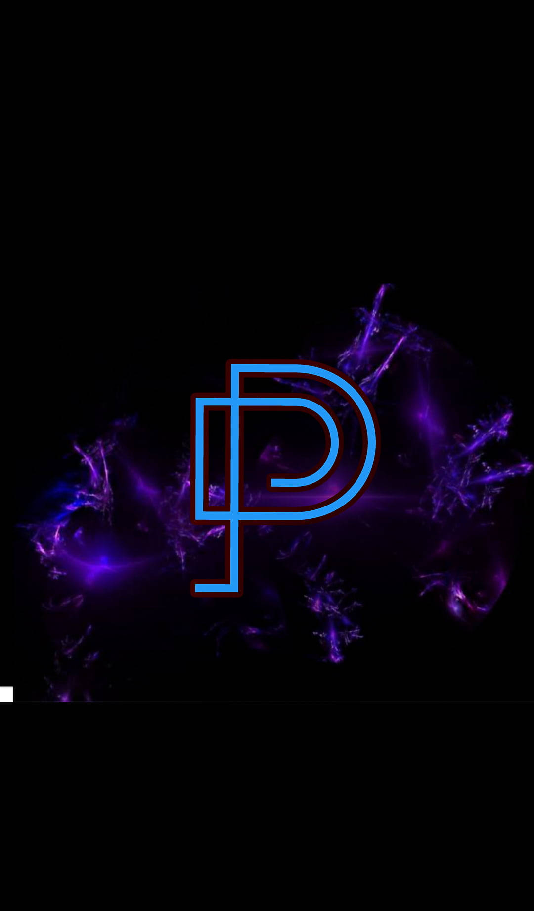 neon letter P, glowing blue, outlined in red, HD Phone Wallpaper