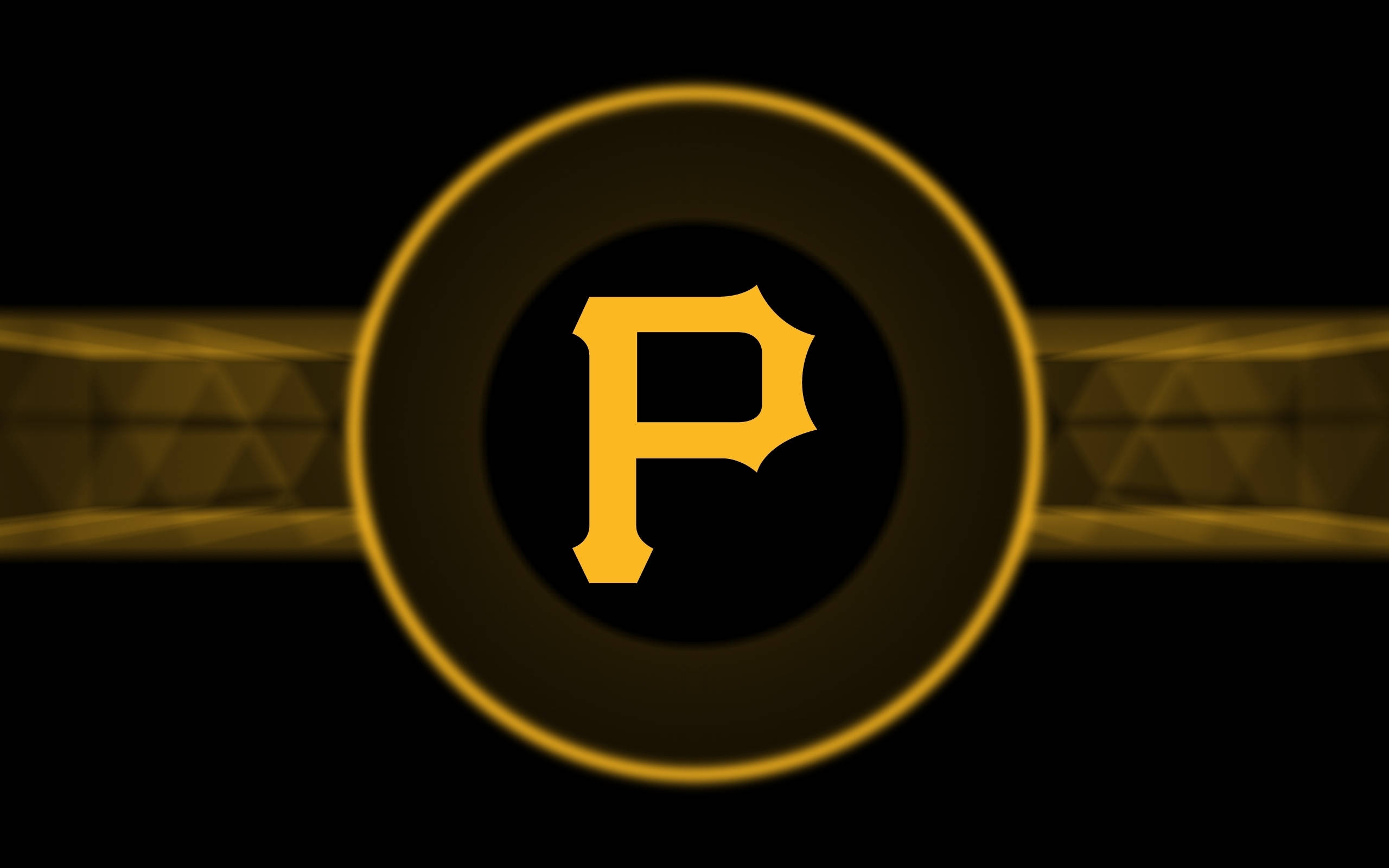 gold and black letter p, glowing golden letter P, circular frame, 2K Desktop Wallpaper