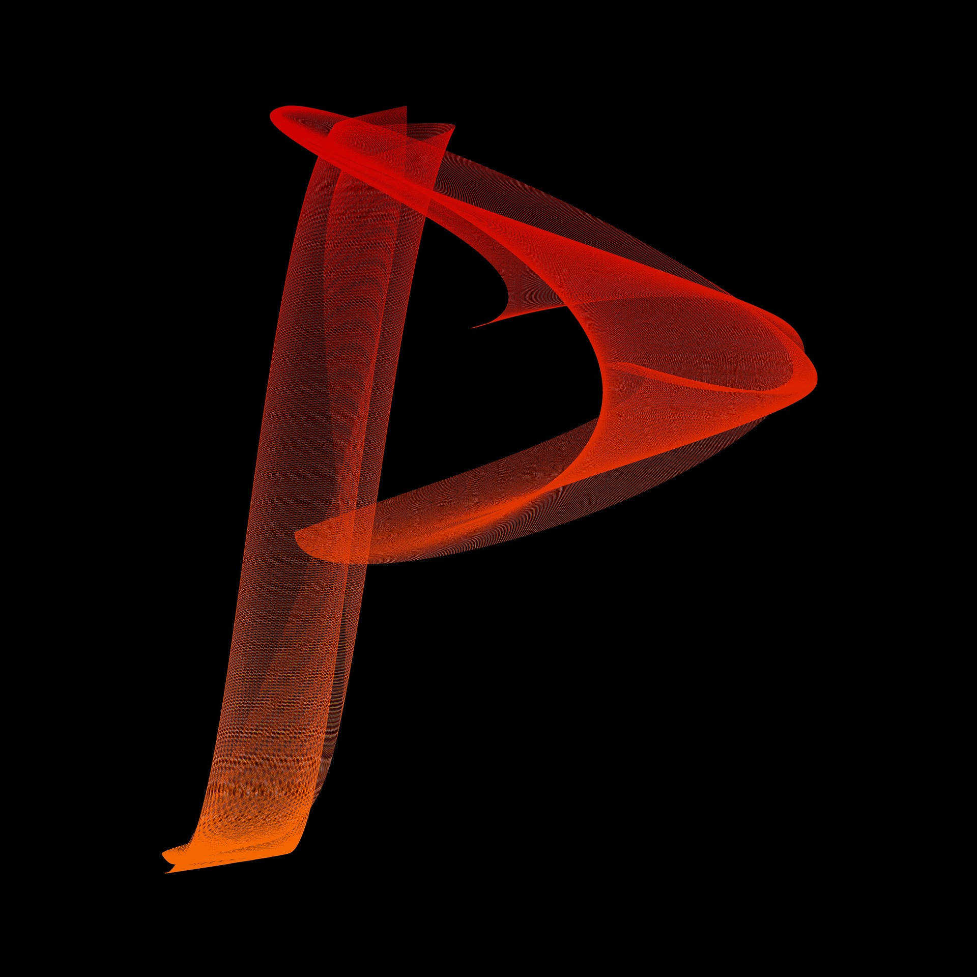 red letter p, glowing red, abstract ribbon, Full HD Desktop Wallpaper