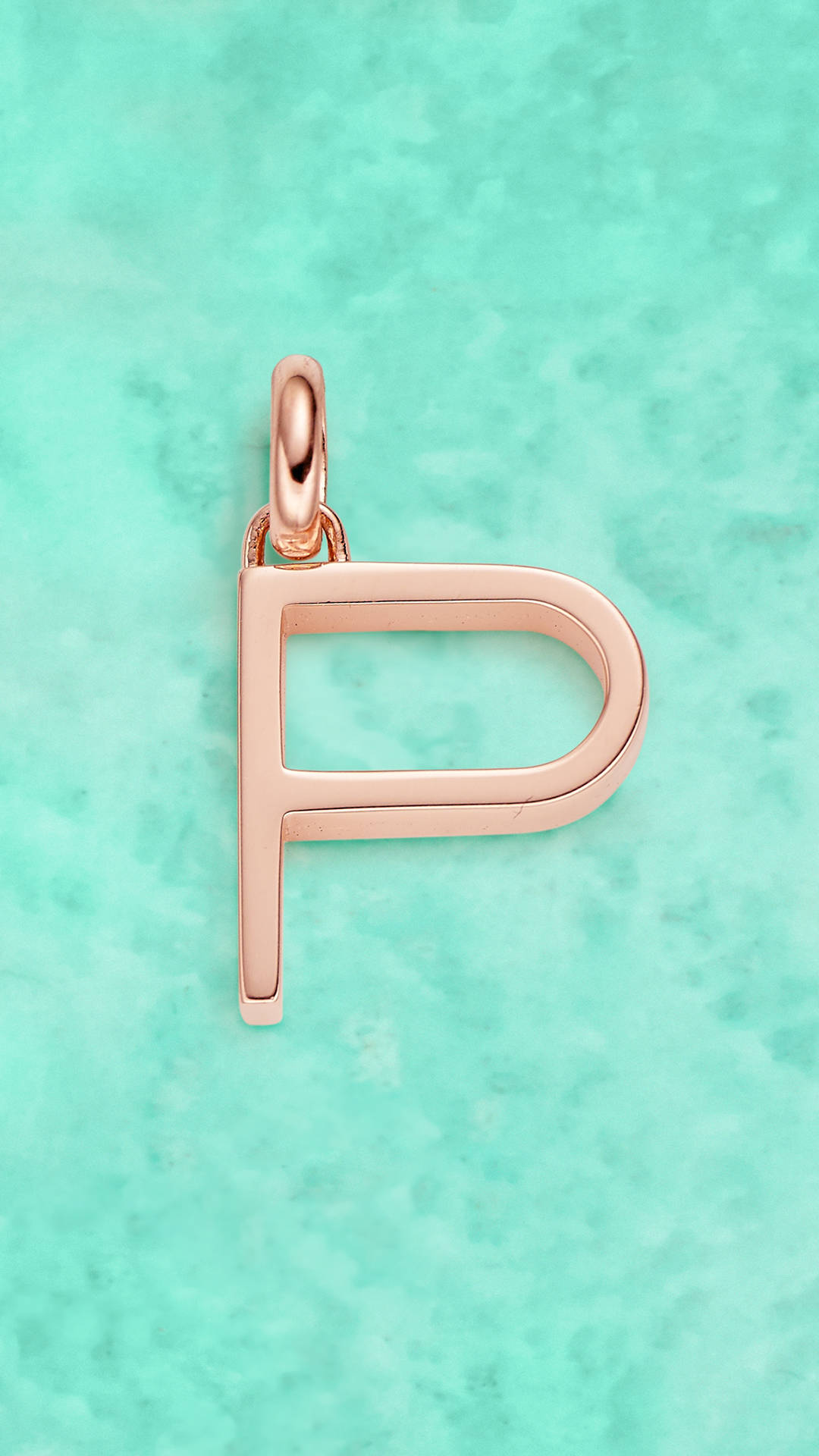 rose gold, letter P, mint green, Full HD Phone Wallpaper