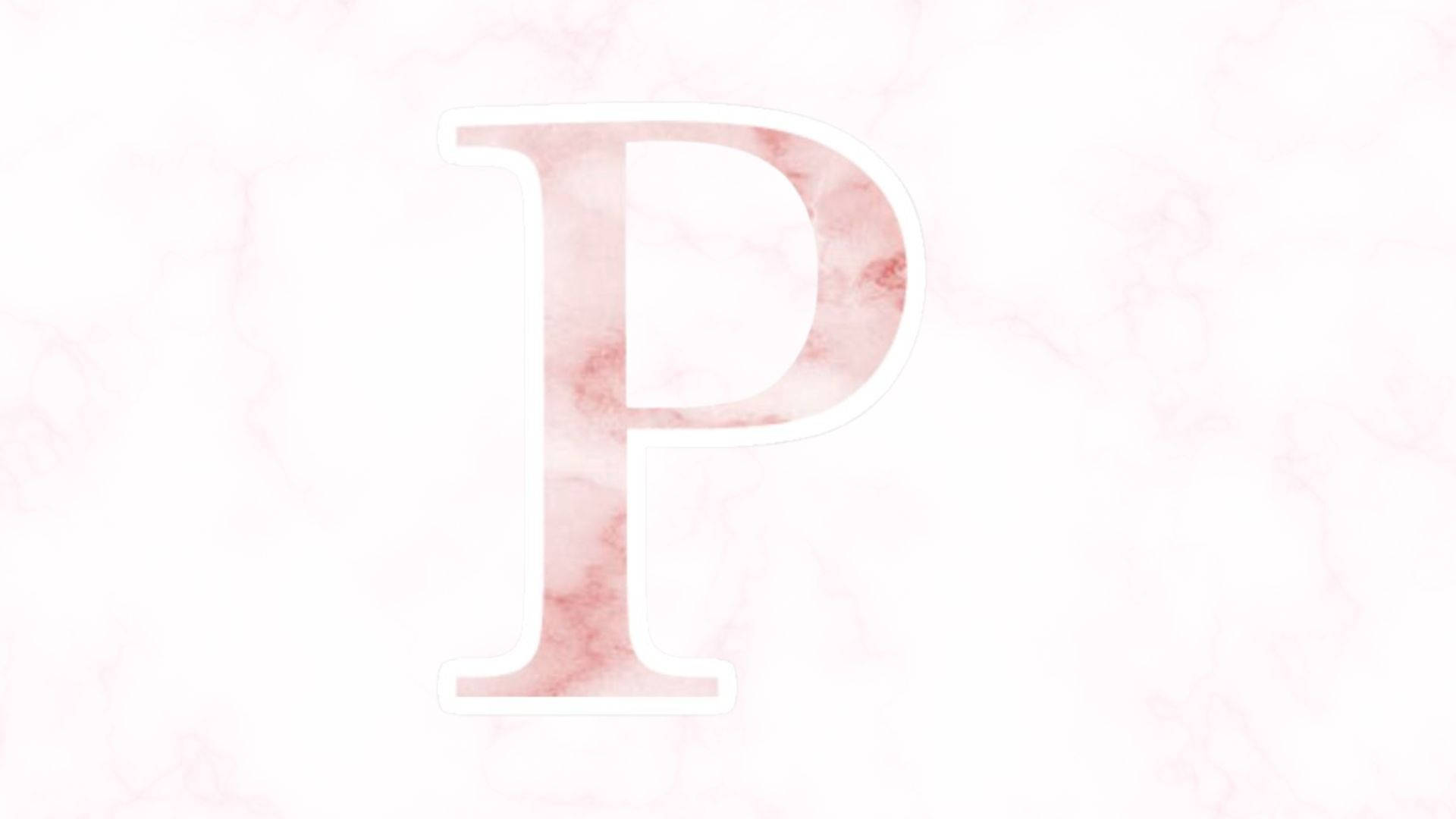 Baby Pink Letter P, soft pink marble texture, light pink marble background, Full HD Desktop Wallpaper