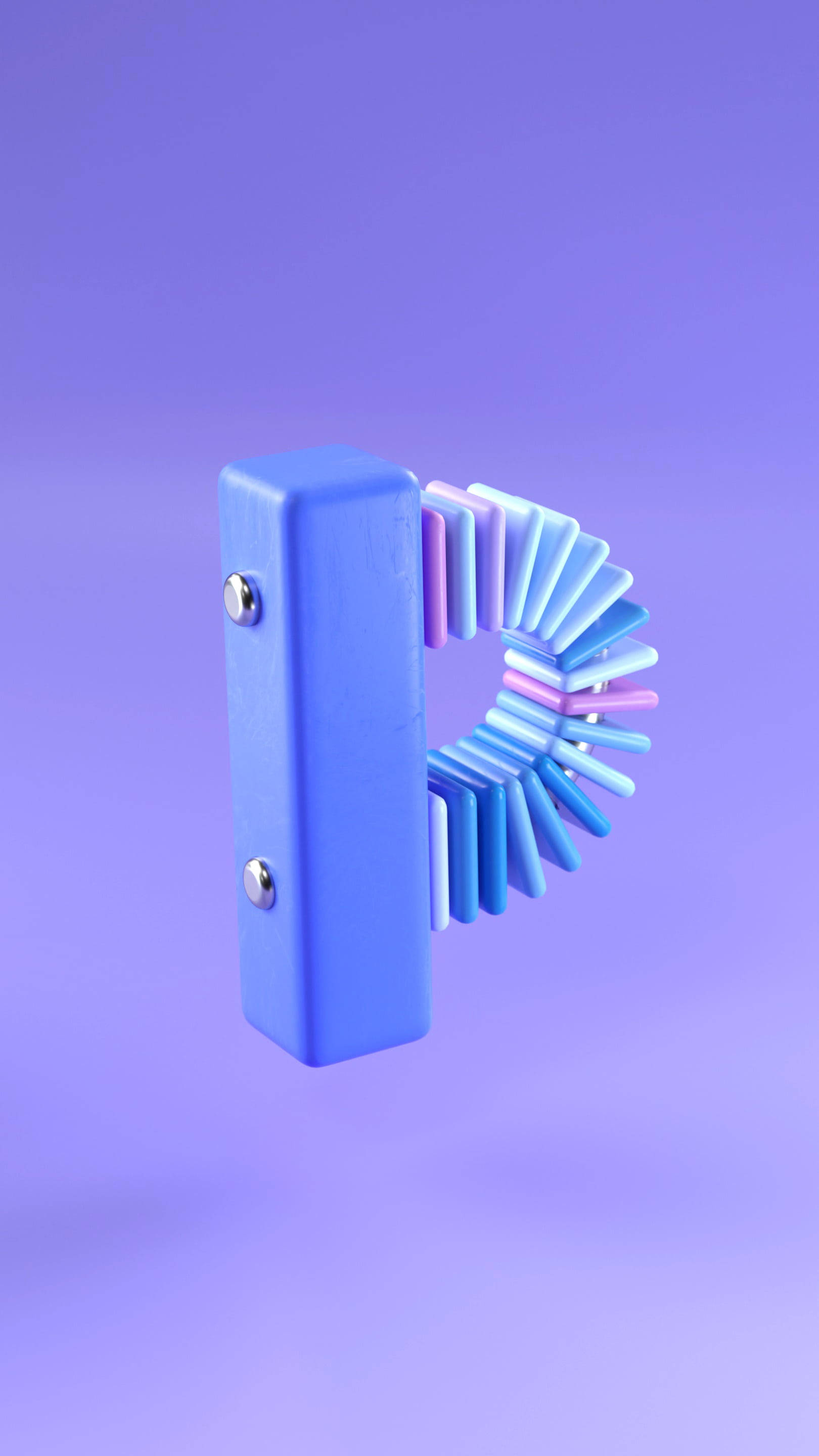 3d letter p, blue, gradient fan-like extensions, 2K Phone Wallpaper