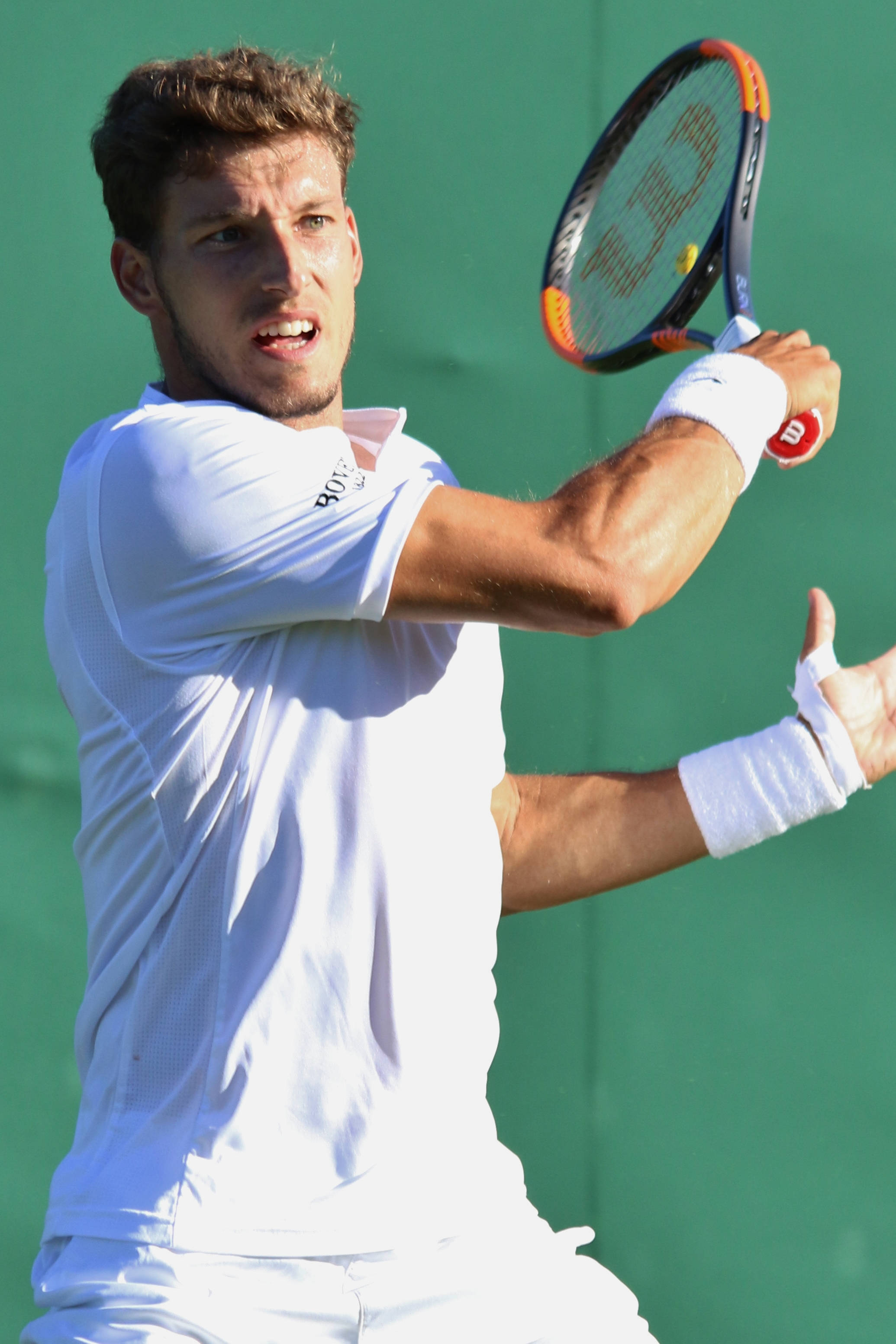 Pablo Carreno Busta, white gear, racket, 2K Phone Wallpaper