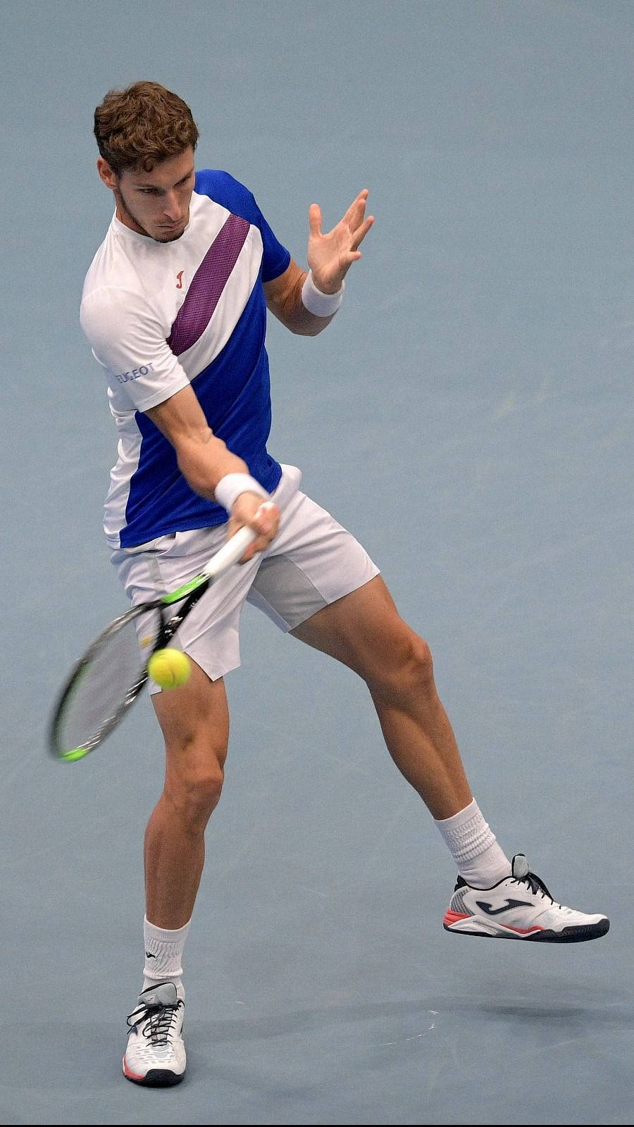 Pablo Carreno Busta, yellow ball, blue court, HD Phone Wallpaper