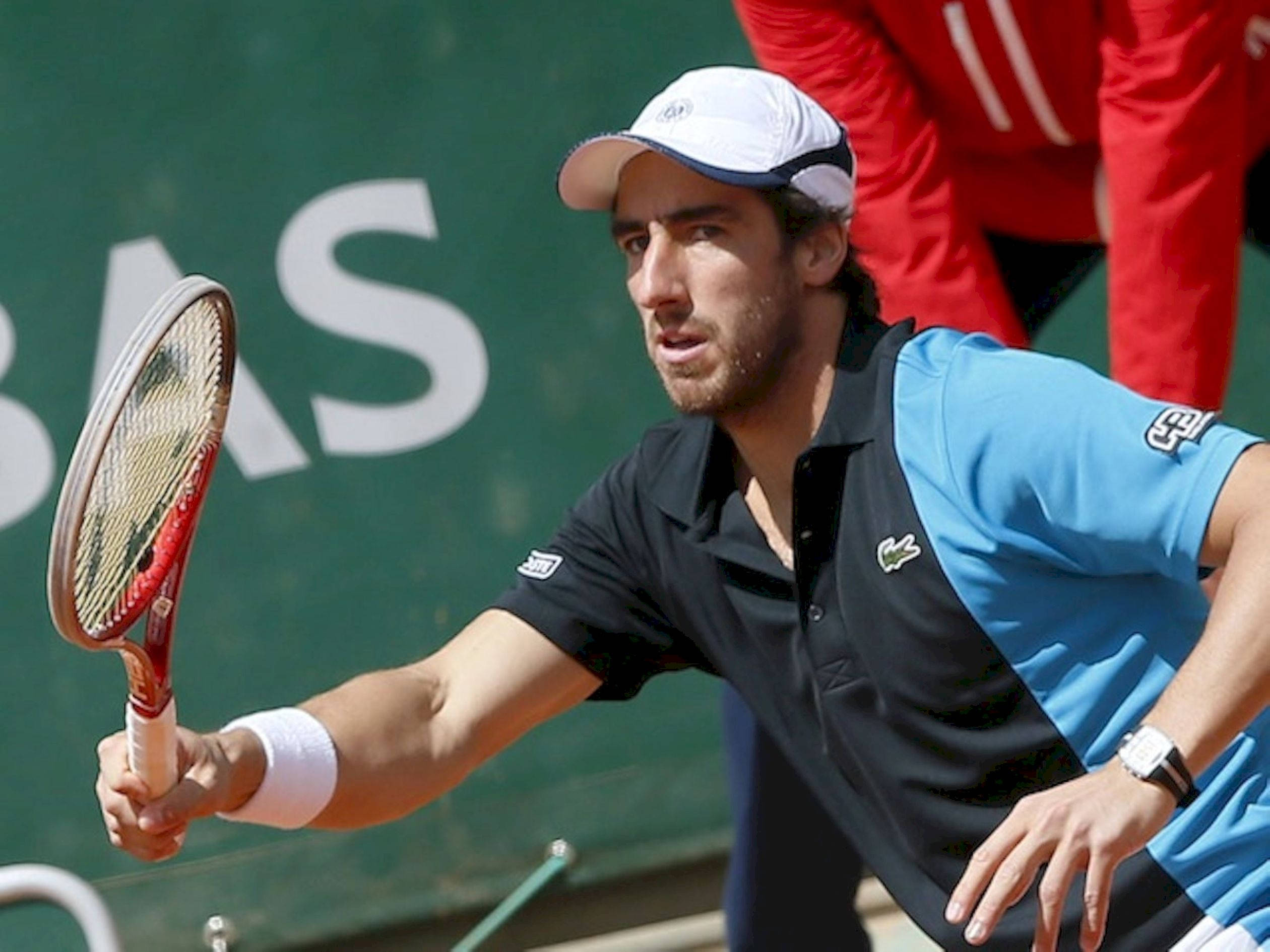Pablo Cuevas, tennis racket, blue and black shirt, Full HD Desktop Wallpaper