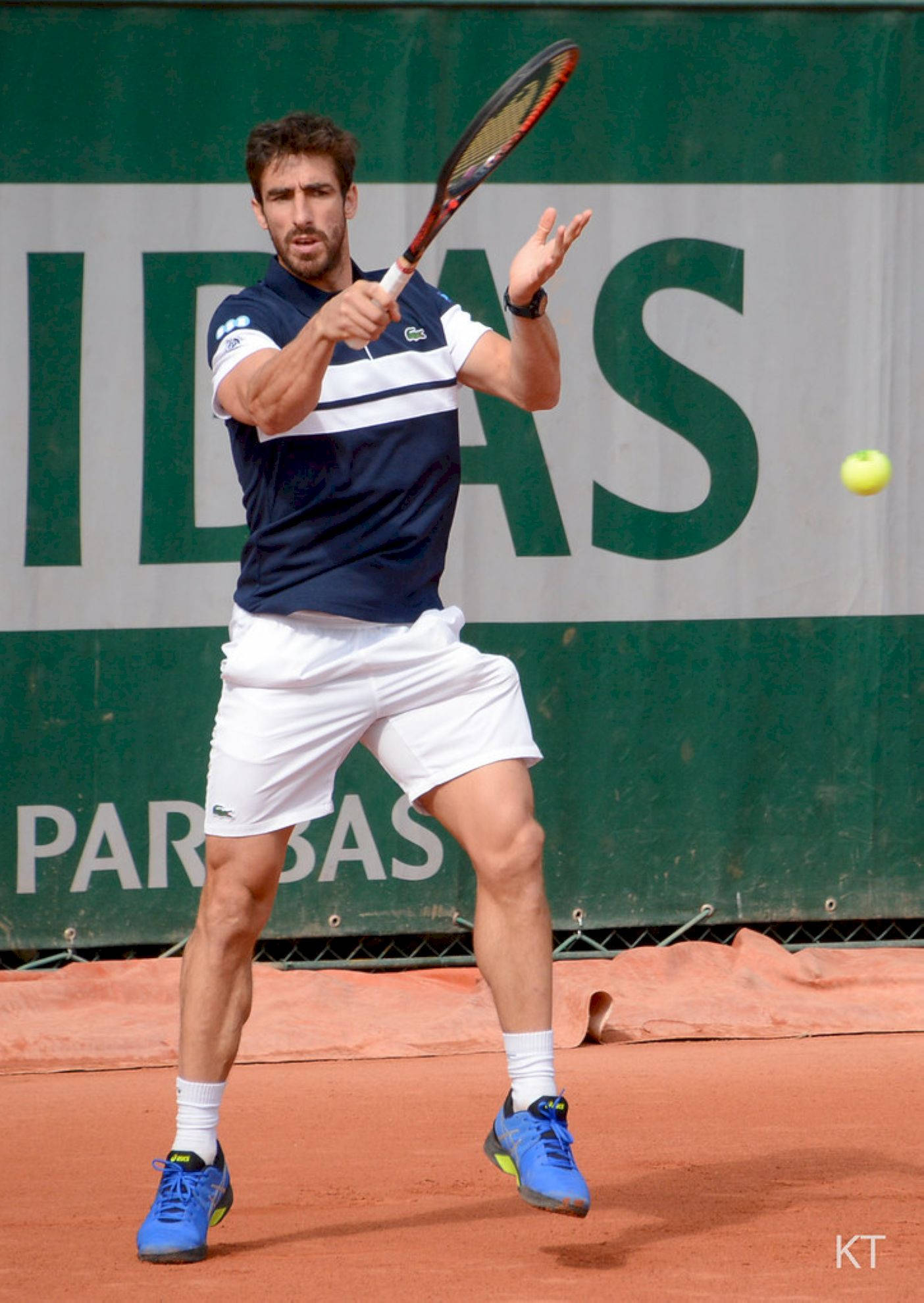 Pablo Cuevas, tennis serve, clay court, Full HD Phone Wallpaper