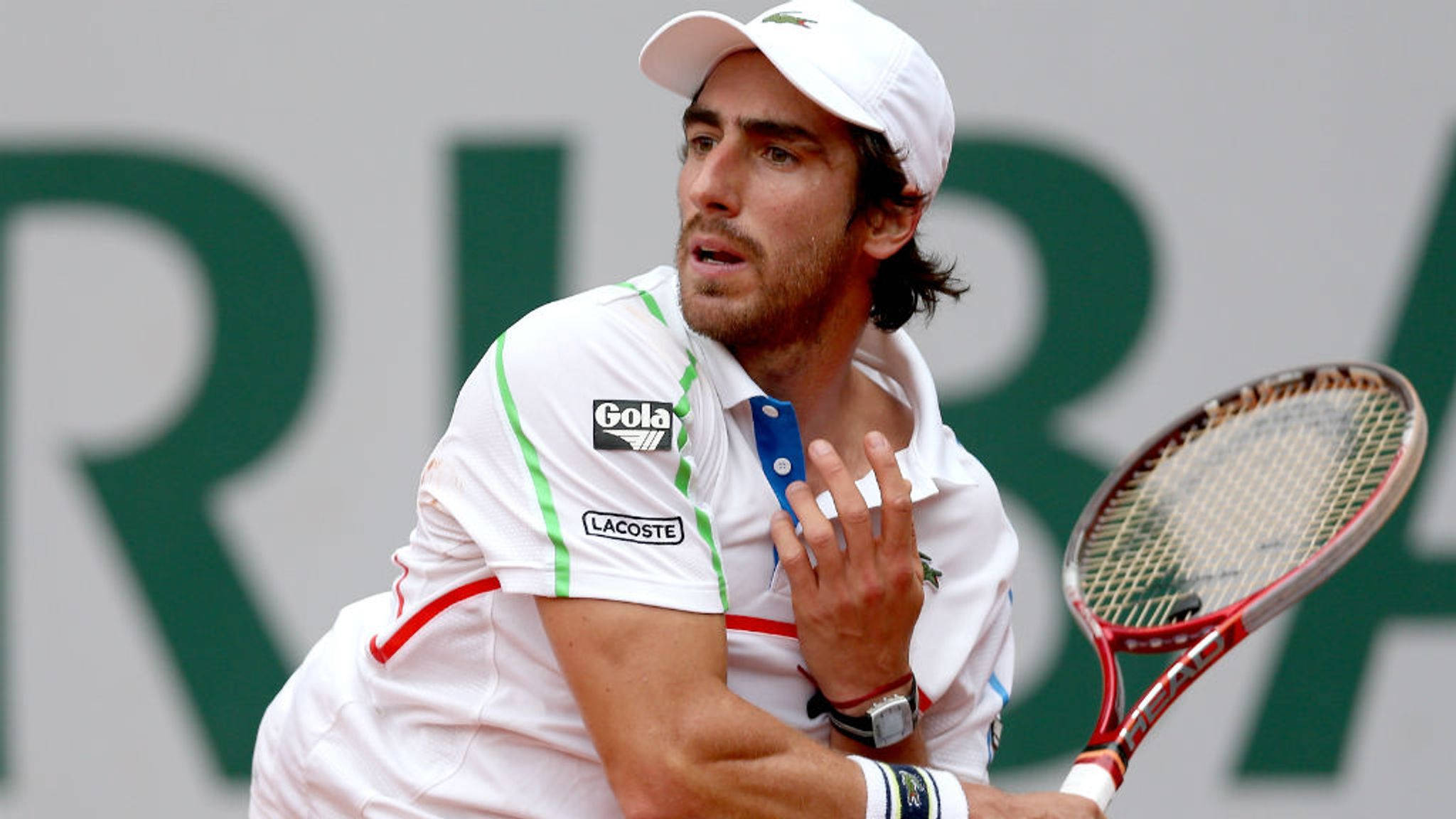 Pablo Cuevas, white cap, white gear, Full HD Desktop Wallpaper