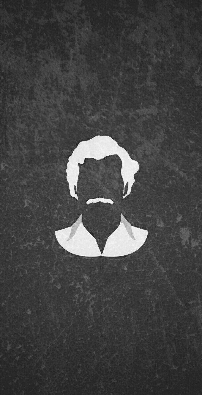 Pablo Escobar, minimalist art, stark white silhouette, HD Phone Wallpaper