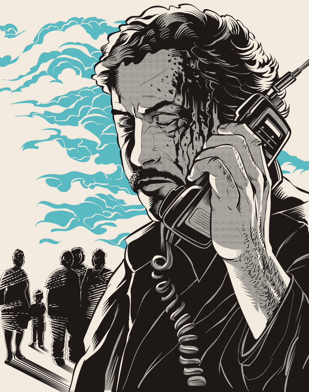Pablo Escobar, old phone, curly hair, SD Phone Wallpaper