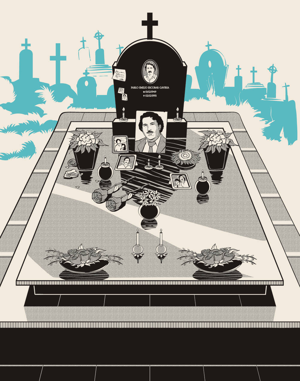 Pablo Escobar, grave, cemetery, SD Phone Wallpaper