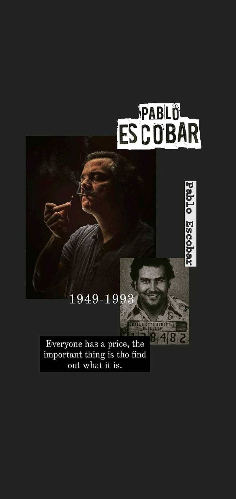Pablo Escobar, mugshot, cigarette, HD Phone Wallpaper