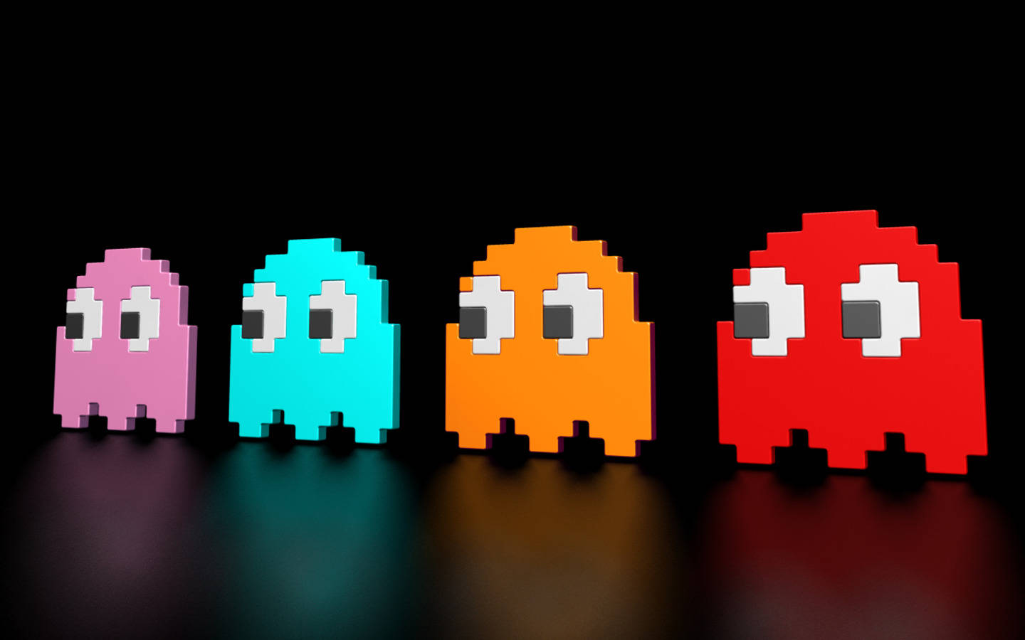 Pac Man, ghosts, pixelated, HD Desktop Wallpaper