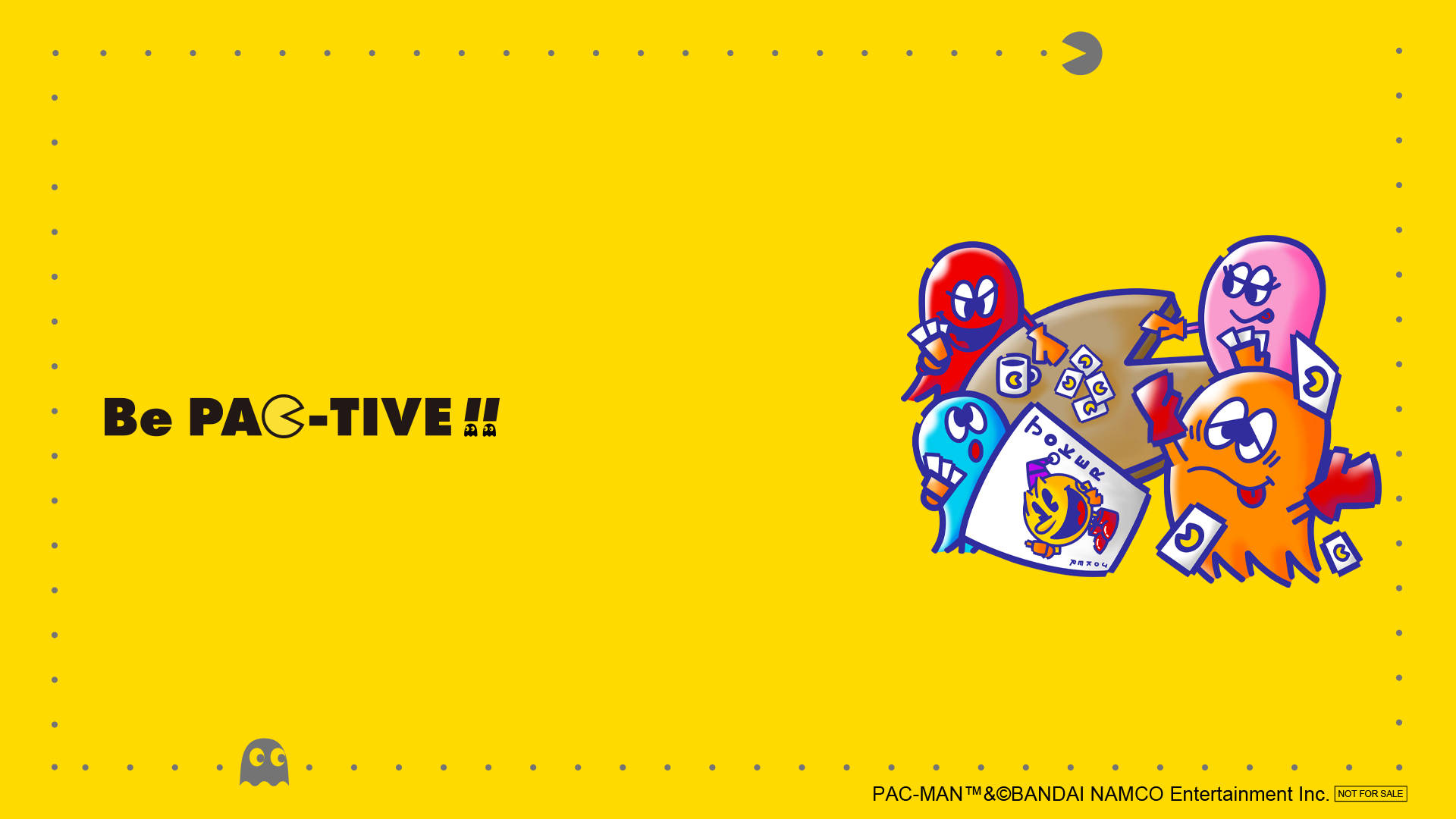 Pac-Man, ghosts, Be PAC-TIVE, Full HD Desktop Wallpaper