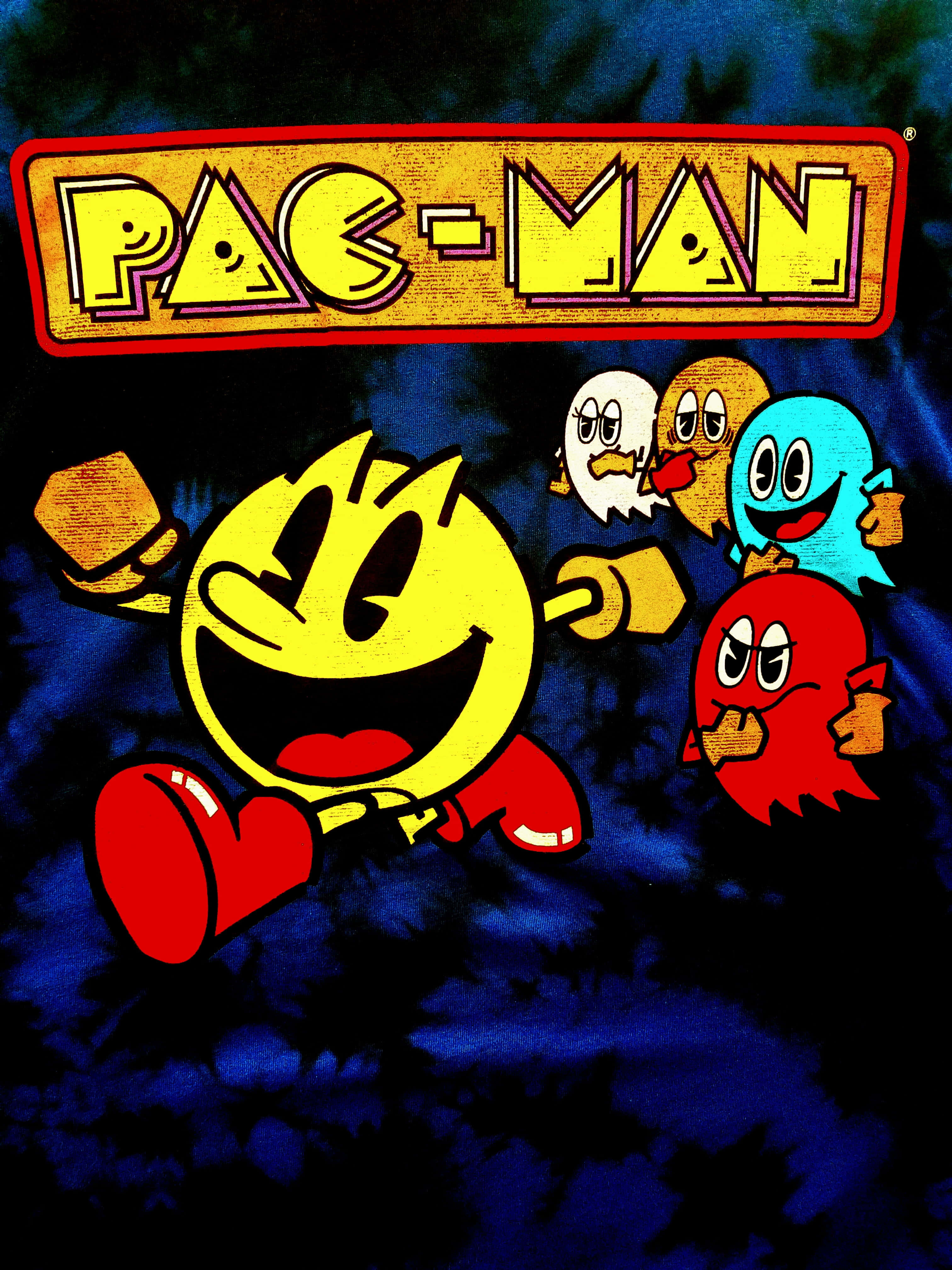 Pac-Man, colorful ghosts, vibrant retro arcade style, 4K Phone Wallpaper